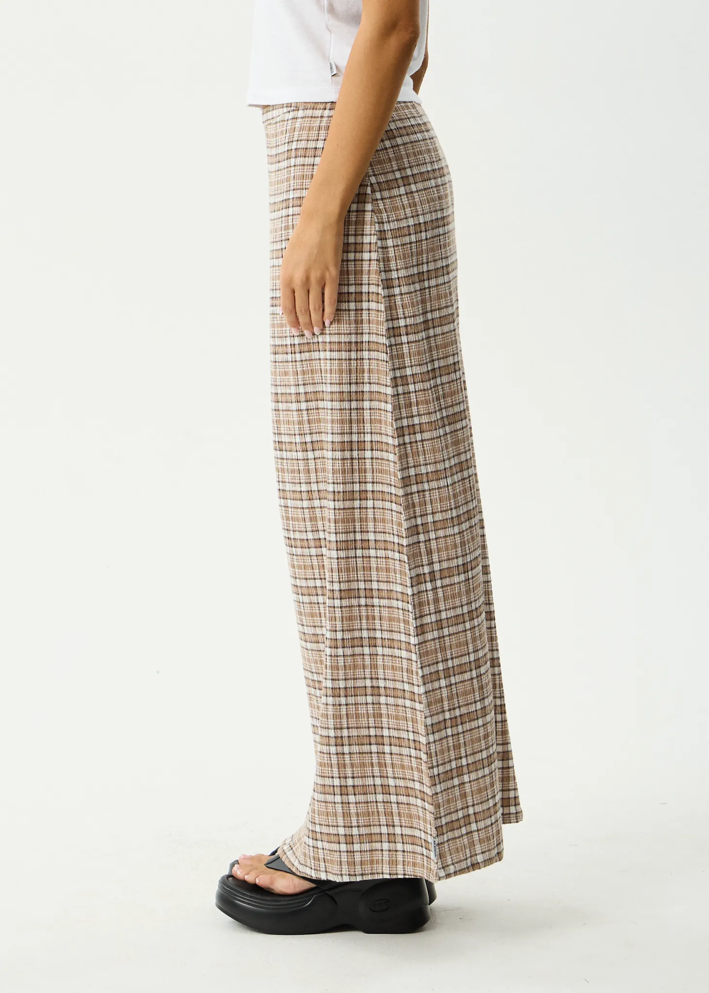 AFENDS Womens Flight - Seersucker Maxi Skirt - Chai Check sold by Afends product image thumbnail 5