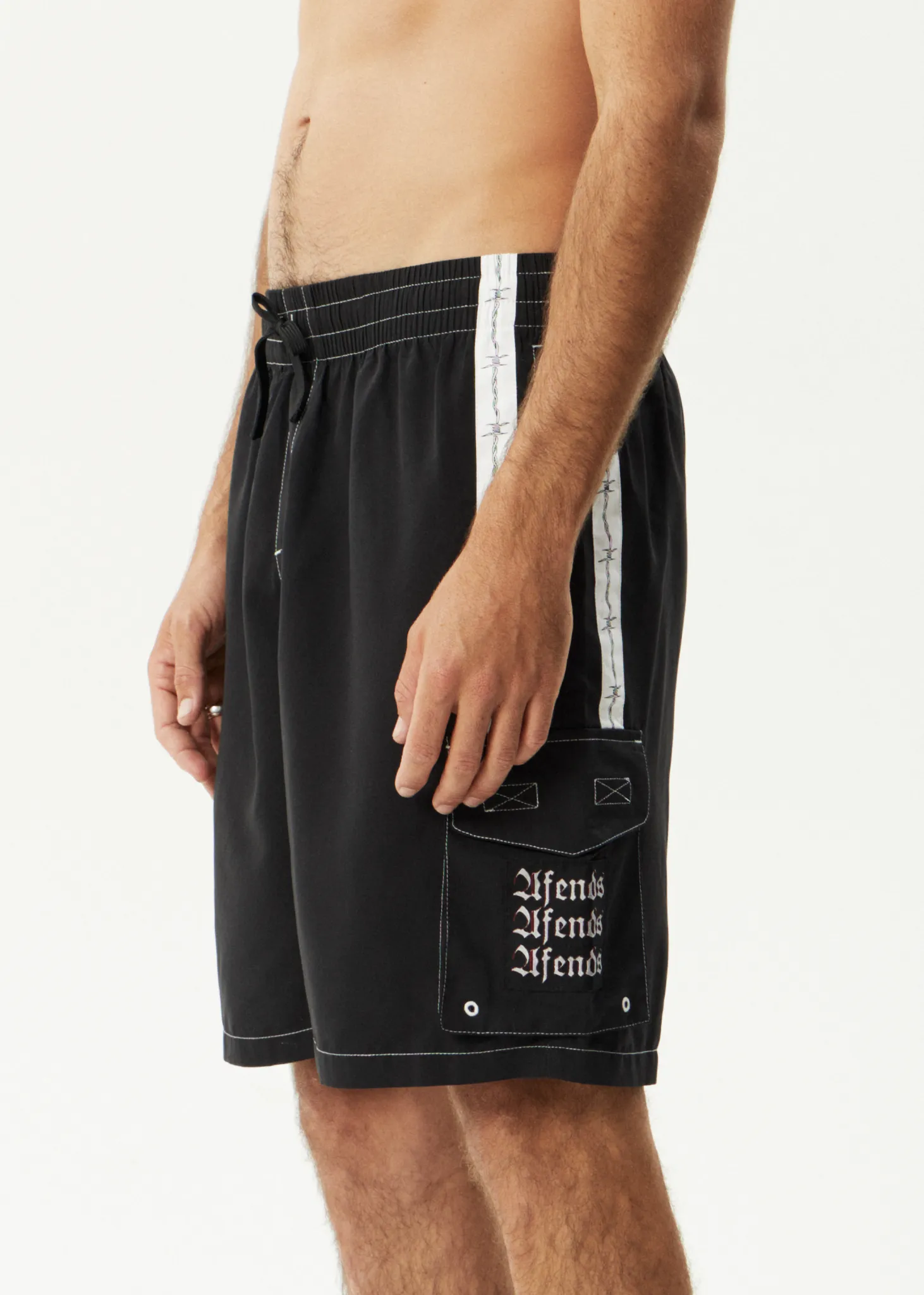 AFENDS Mens Moments - Cargo Swim Short 21" - Black sold by Afends product image thumbnail 4