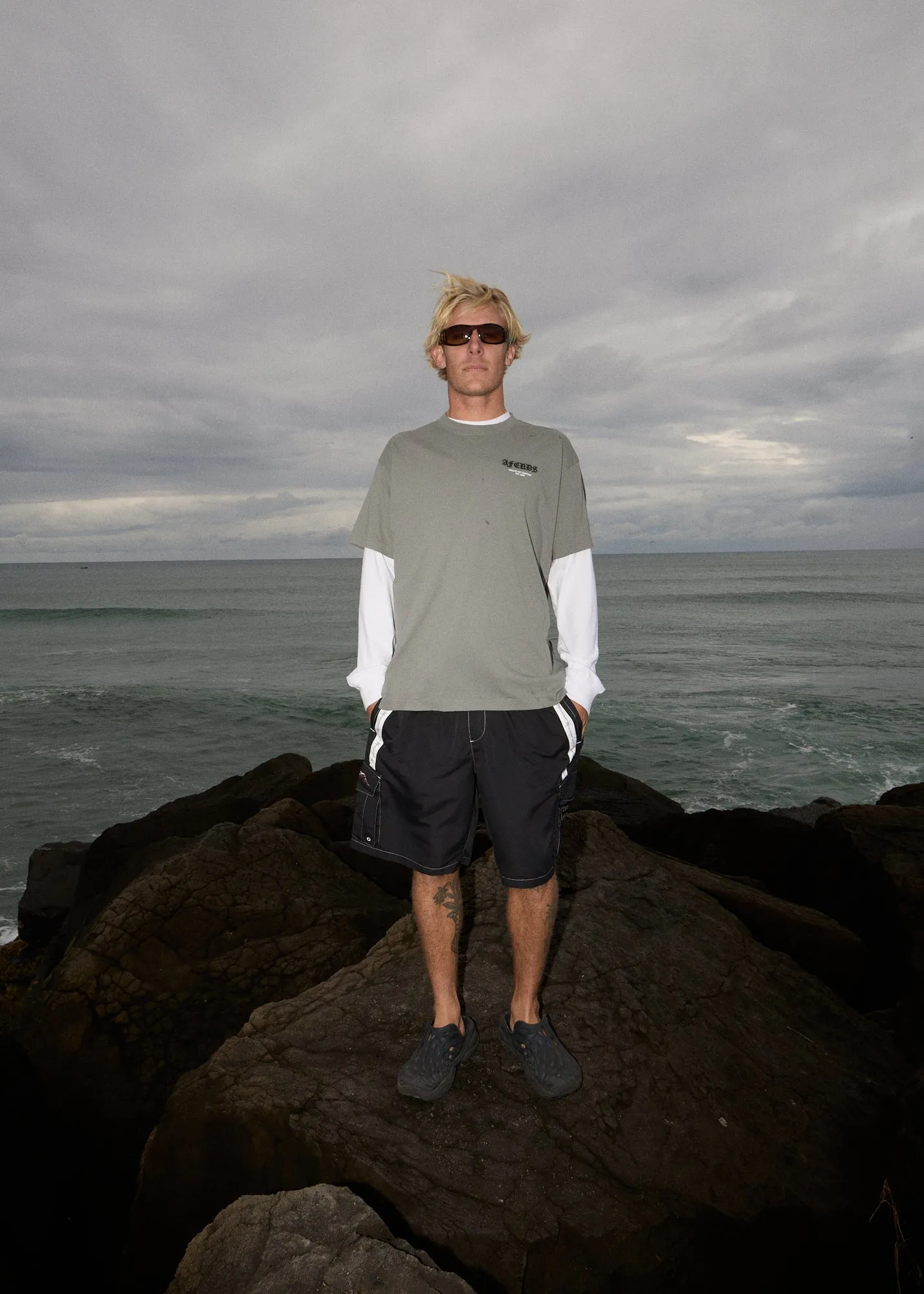 AFENDS Mens Moments - Cargo Swim Short 21" - Black sold by Afends product image thumbnail 2