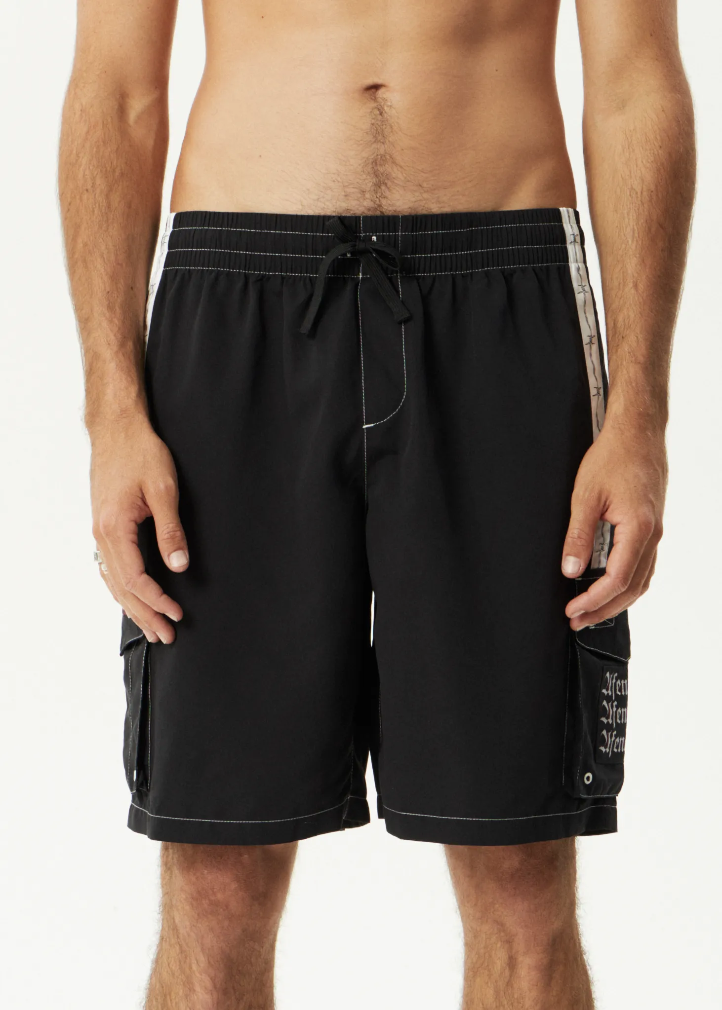 AFENDS Mens Moments - Cargo Swim Short 21" - Black sold by Afends product image thumbnail 3
