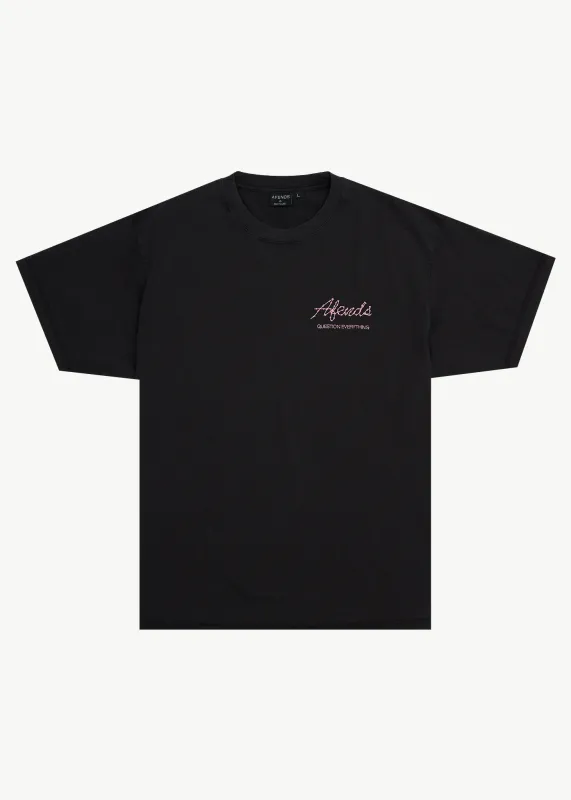 AFENDS Mens Valentine - Heavyweight Boxy Tee - Stone Black sold by Afends