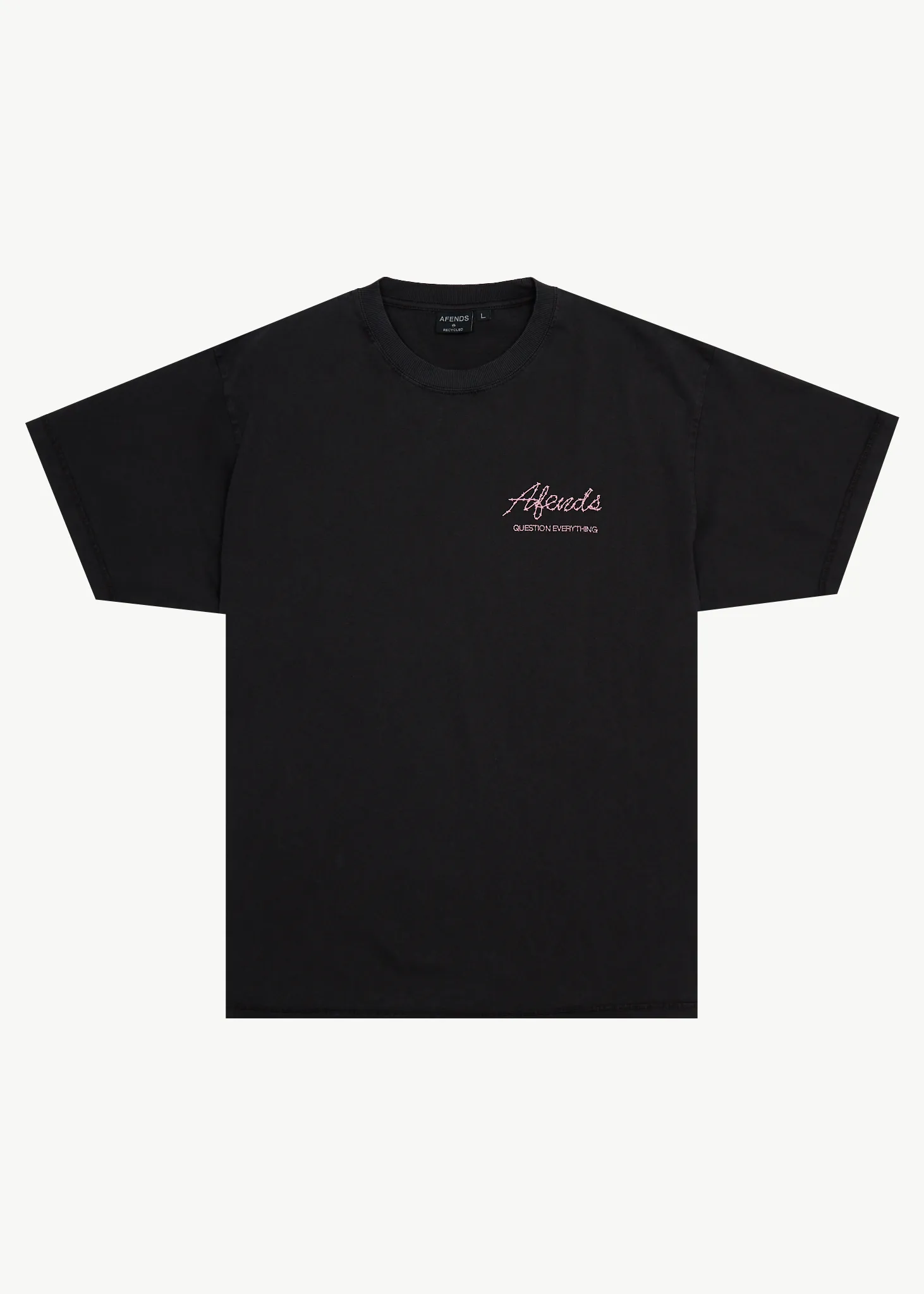 AFENDS Mens Valentine - Heavyweight Boxy Tee - Stone Black sold by Afends