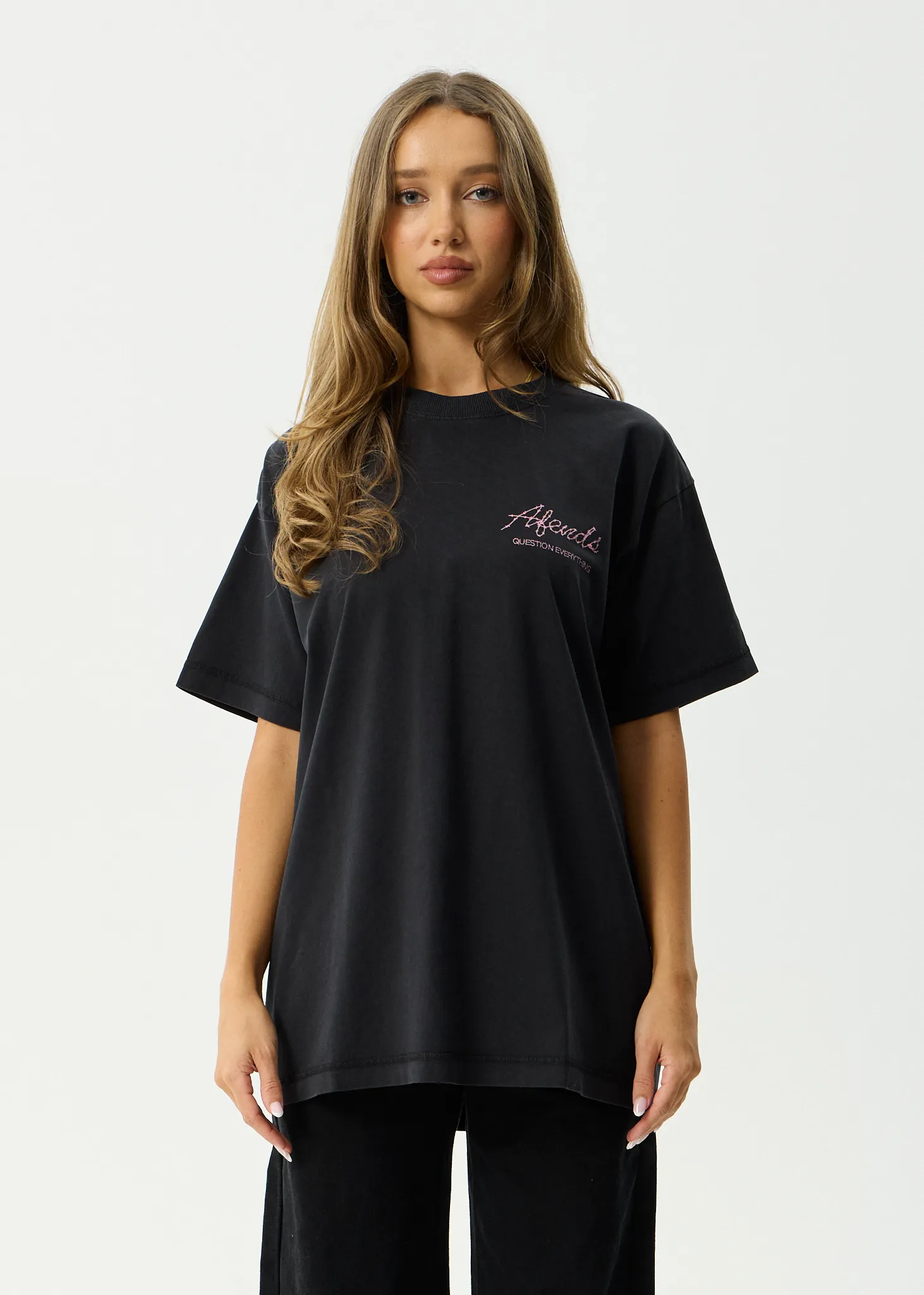 AFENDS Mens Valentine - Heavyweight Boxy Tee - Stone Black sold by Afends product image thumbnail 2