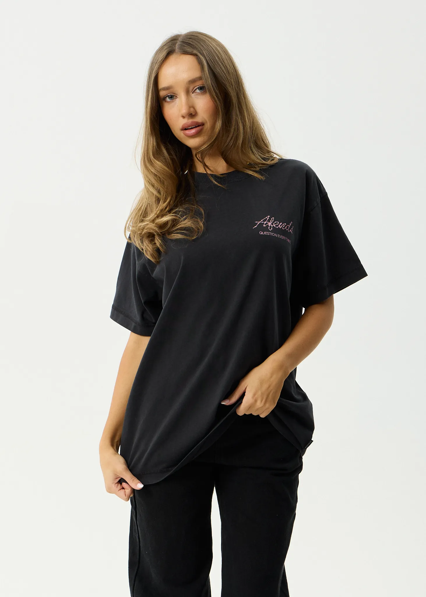 AFENDS Mens Valentine - Heavyweight Boxy Tee - Stone Black sold by Afends product image thumbnail 4