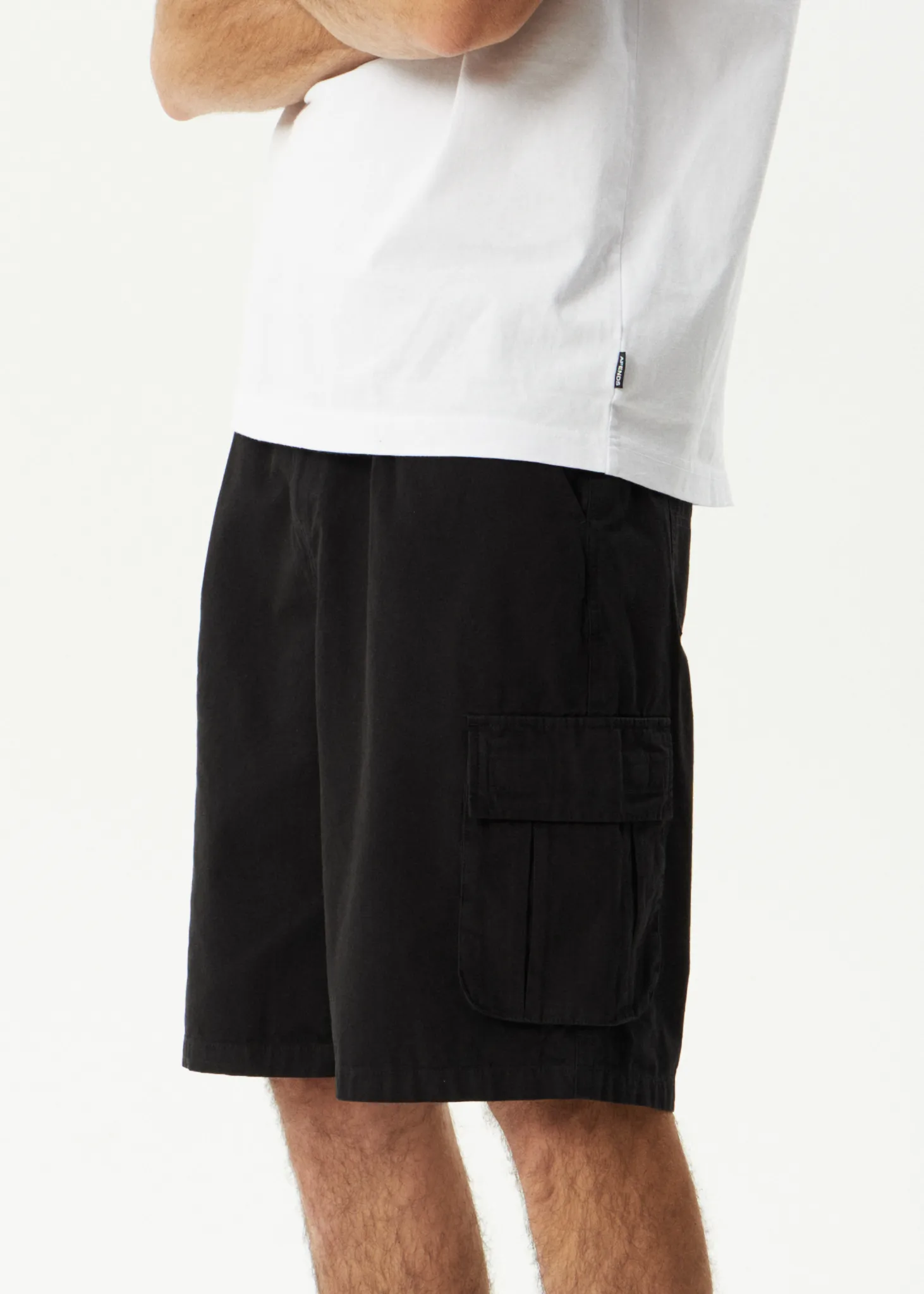 AFENDS Mens Summit - Pleated Cargo Short 22" - Washed Black sold by Afends product image thumbnail 5