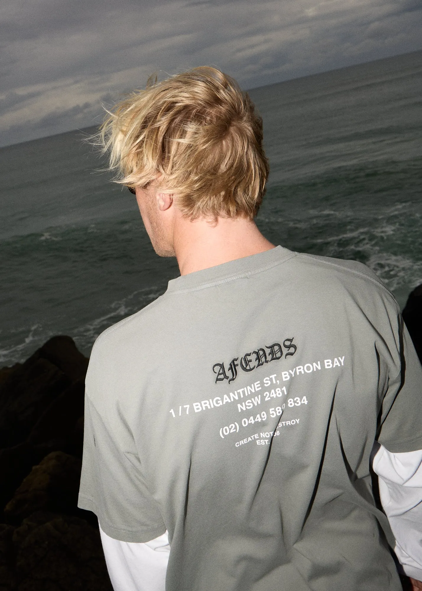 AFENDS Mens Hq - Boxy Tee - Washed Sycamore sold by Afends product image thumbnail 3