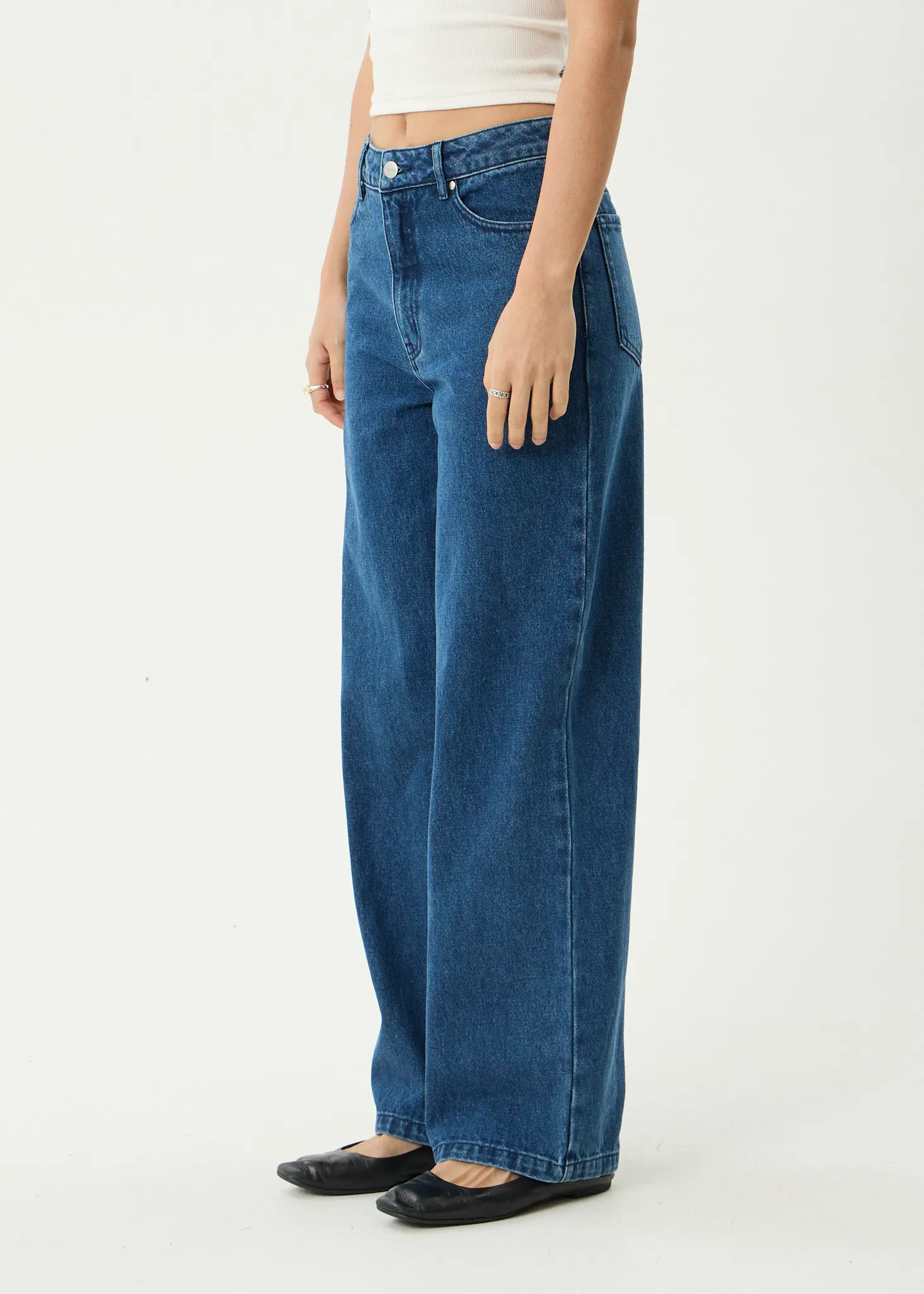AFENDS Womens Bella - Denim Wide Leg Baggy Jean - Authentic Blue sold by Afends product image thumbnail 3