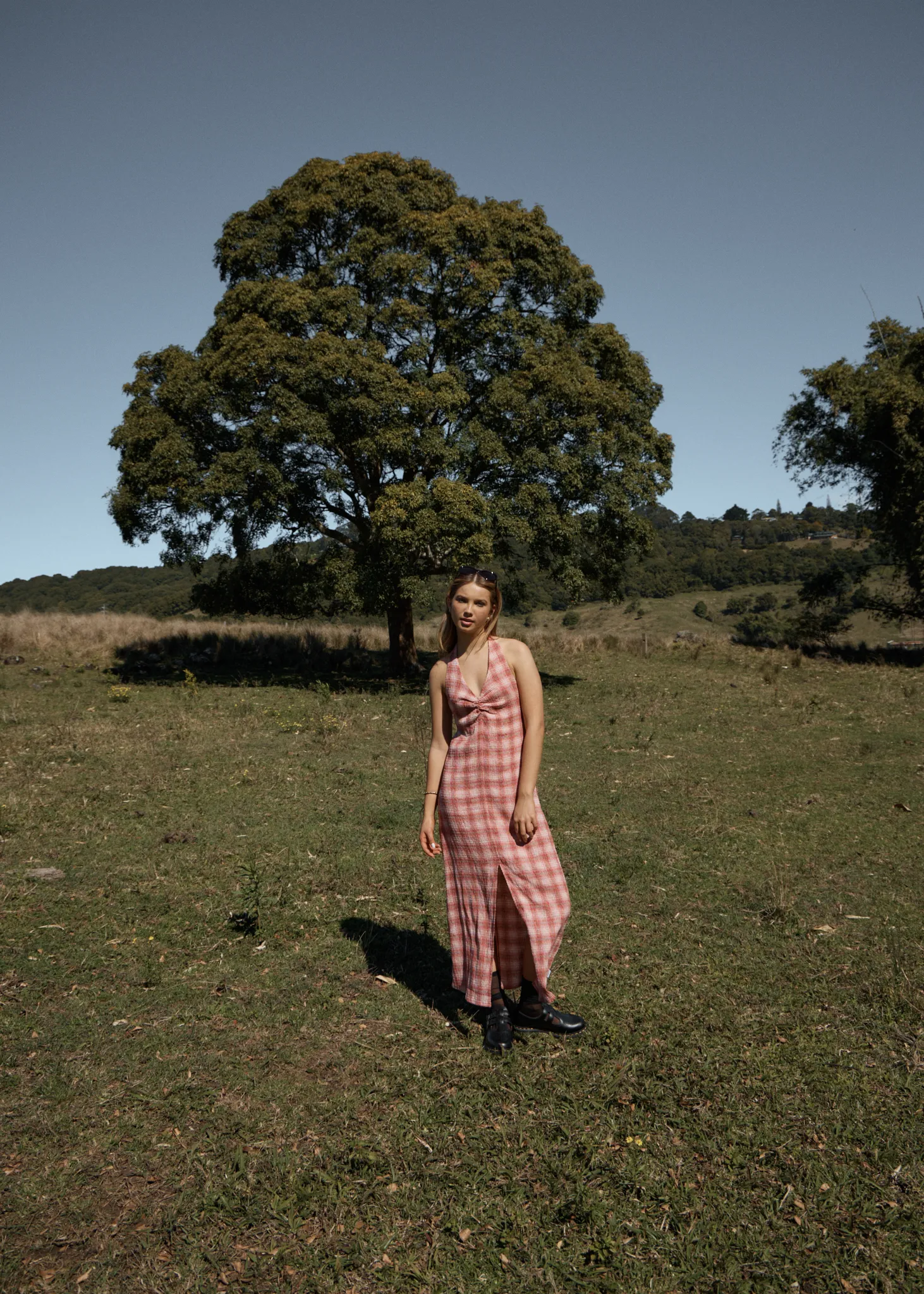 AFENDS Womens Andy - Seersucker Maxi Dress - Red Check sold by Afends product image thumbnail 3