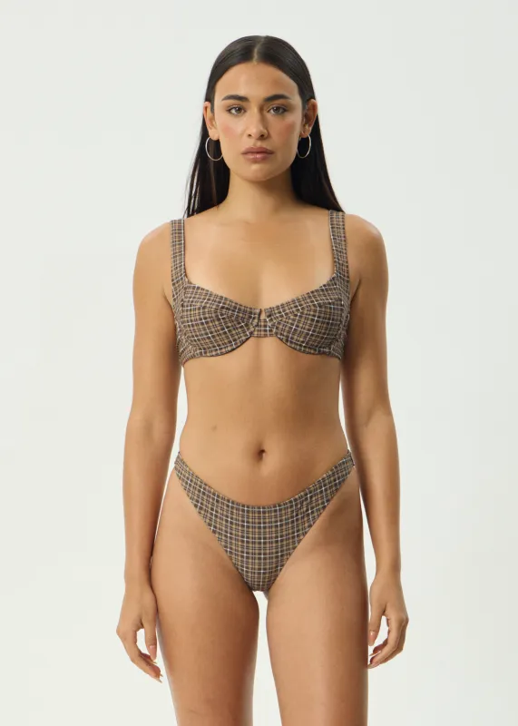 AFENDS Womens Hometown - Bikini Top - Coffee / White sold by Afends