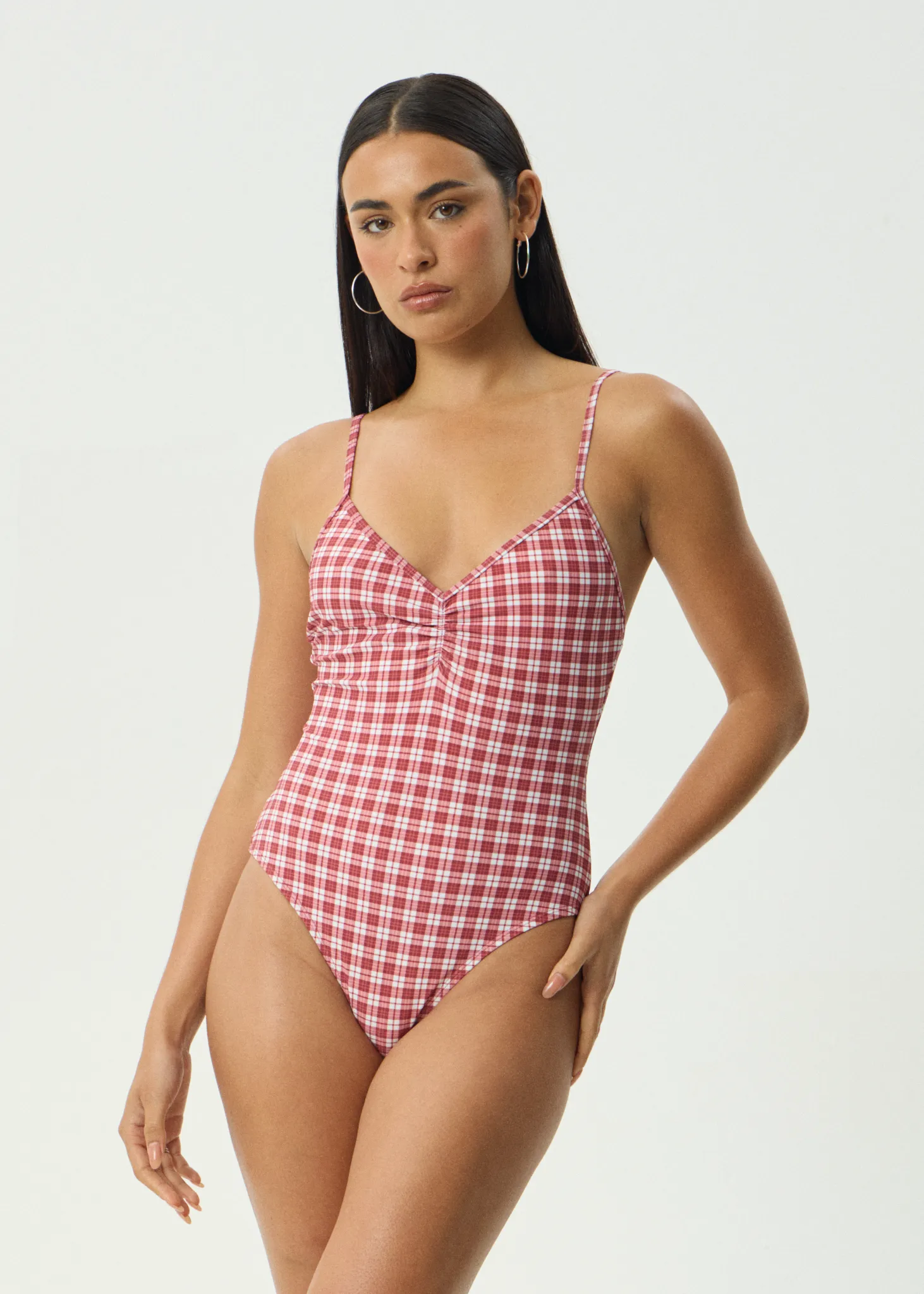AFENDS Womens Base - One Piece - Burgundy Check sold by Afends product image thumbnail 2