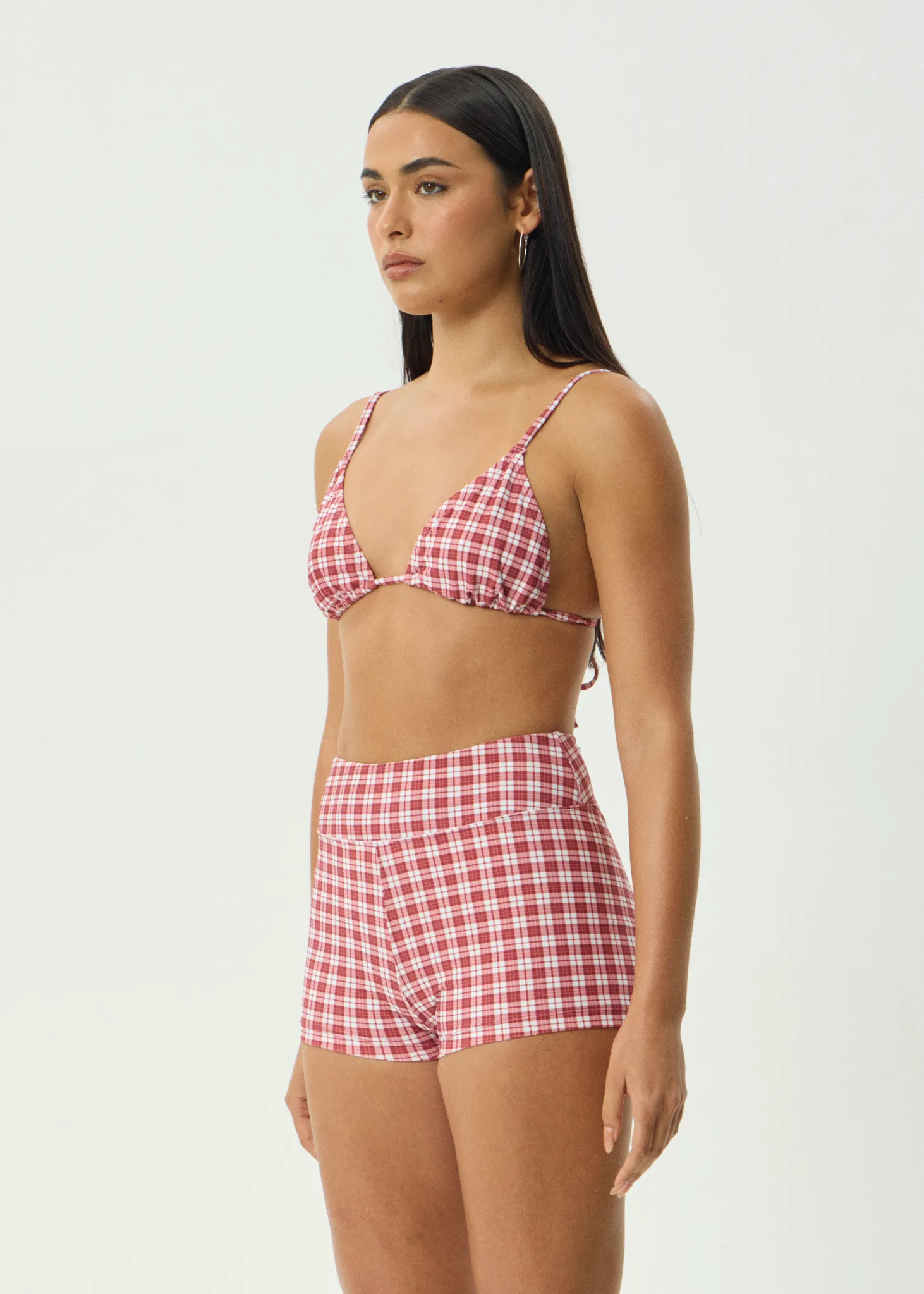 AFENDS Womens Base - Swim Short - Burgundy Check sold by Afends product image thumbnail 3
