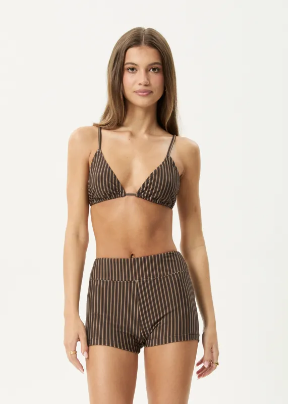 AFENDS Womens Cyrus - Bikini Top - Coffee Stripe sold by Afends