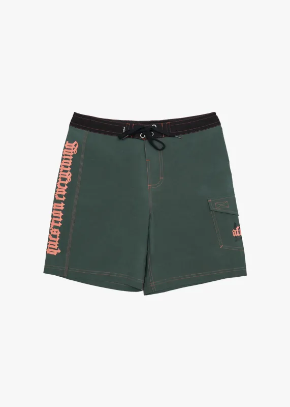 AFENDS Mens Petal - Surf Related V2 Boardshort 18" - Pine sold by Afends