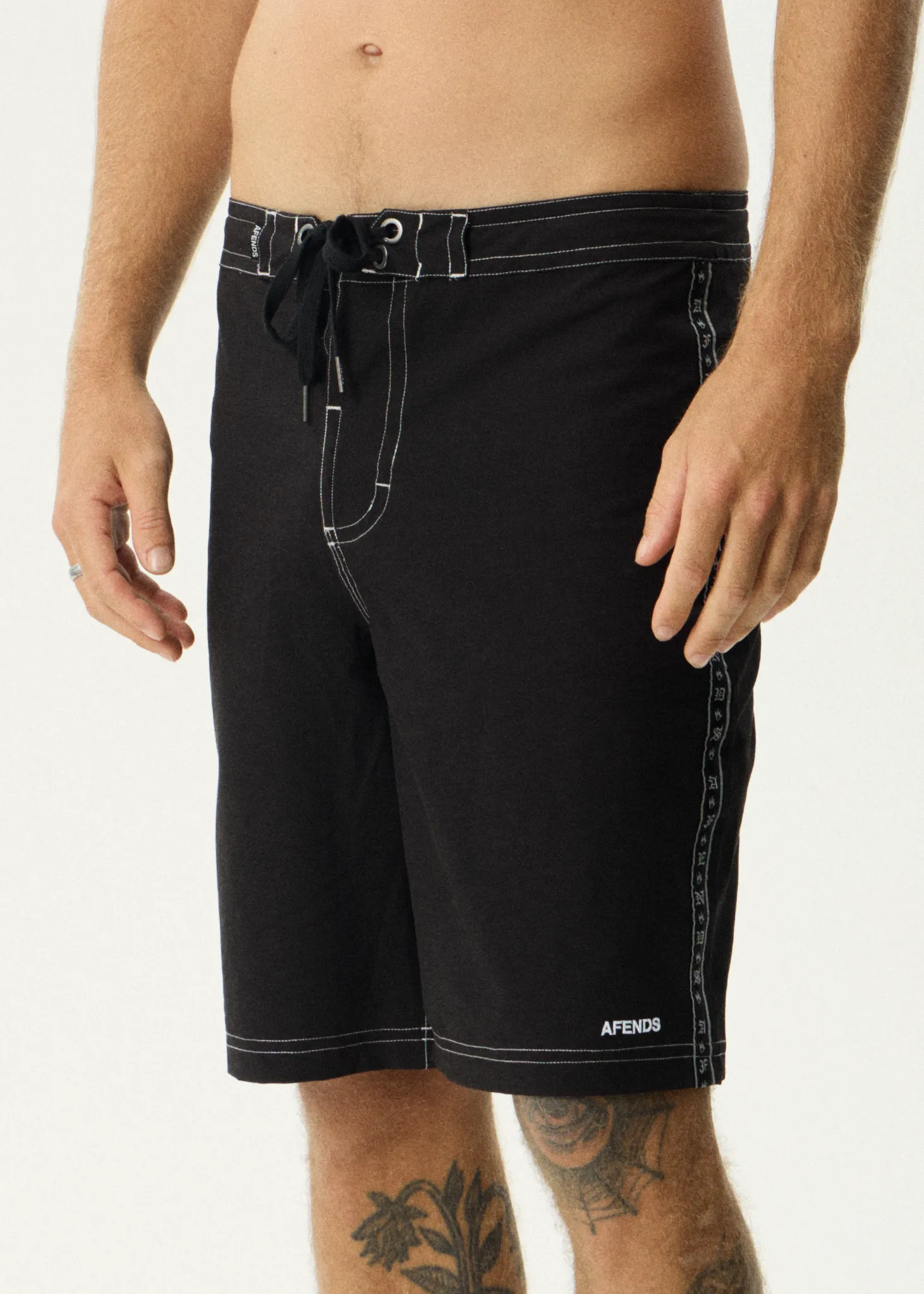 AFENDS Mens The Wreck - Fixed Waist Boardshort 20" - Black sold by Afends product image thumbnail 2