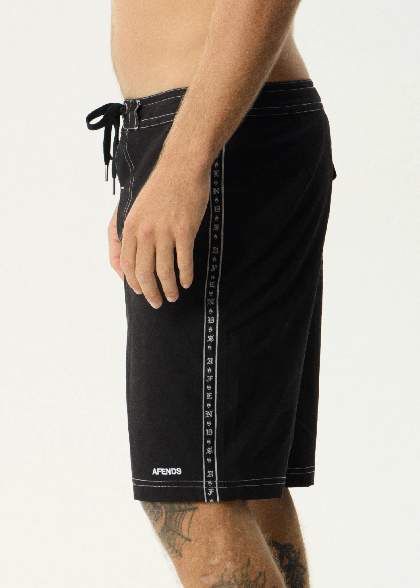 AFENDS Mens The Wreck - Fixed Waist Boardshort 20" - Black sold by Afends product image thumbnail 3