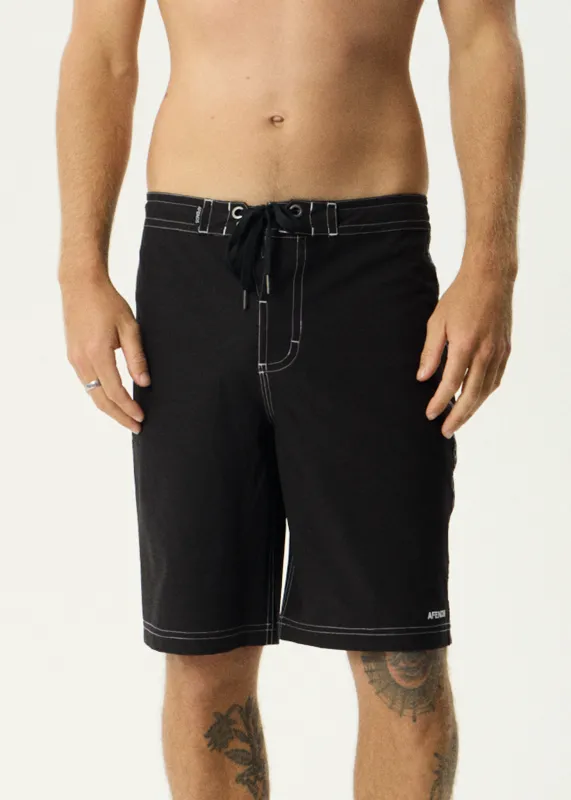 AFENDS Mens The Wreck - Fixed Waist Boardshort 20" - Black sold by Afends