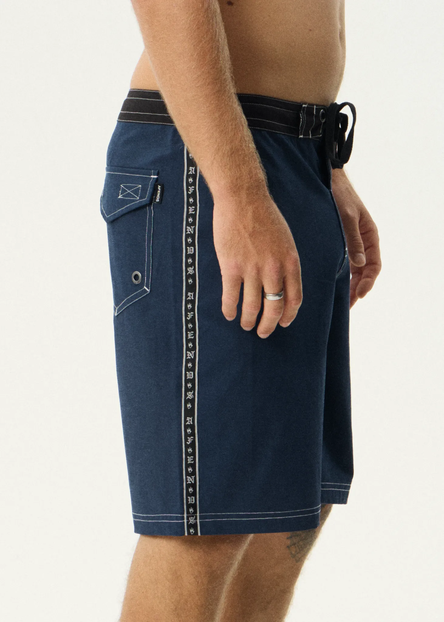 AFENDS Mens The Wreck - Fixed Waist Boardshort 20" - Navy sold by Afends product image thumbnail 5
