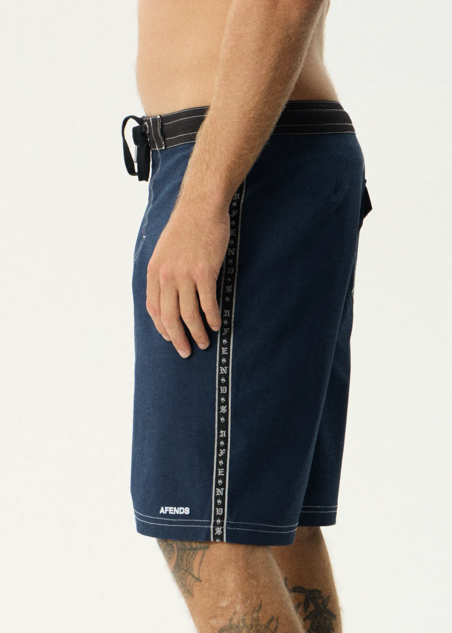 AFENDS Mens The Wreck - Fixed Waist Boardshort 20" - Navy sold by Afends product image thumbnail 3