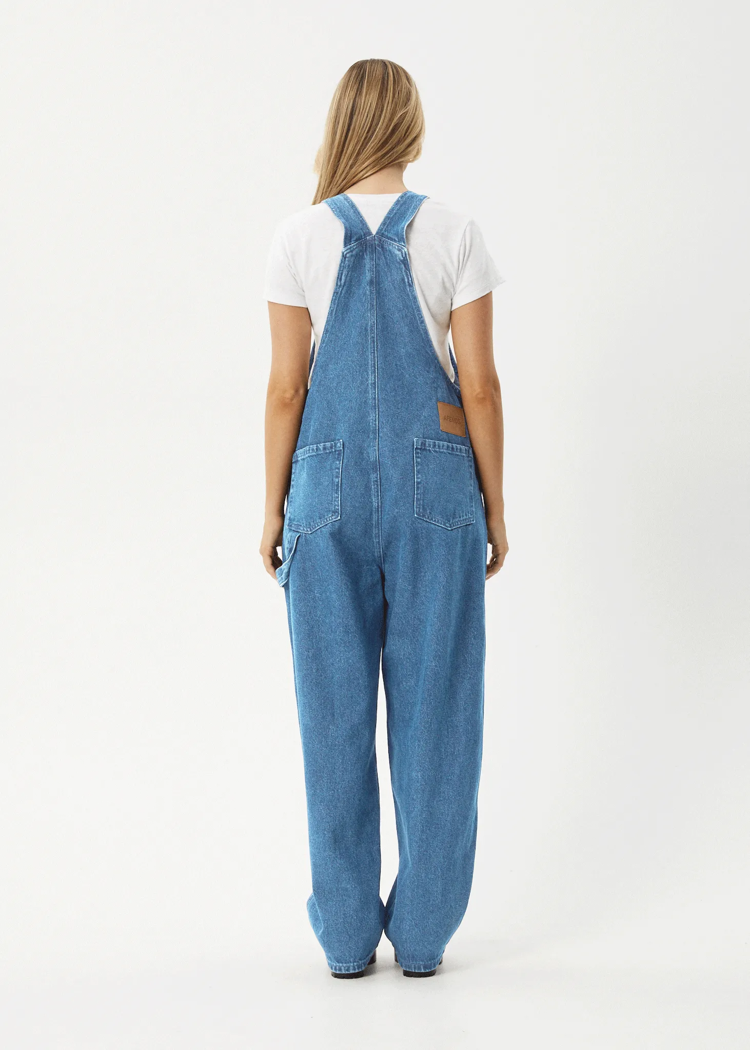 AFENDS Womens Louis - Denim Oversized Overalls - Worn Blue sold by Afends product image thumbnail 4