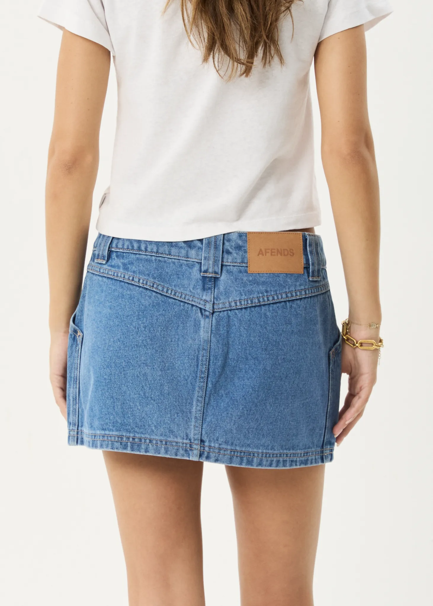 AFENDS Womens Lexi - Denim Mini Skirt - Worn Blue sold by Afends product image thumbnail 5