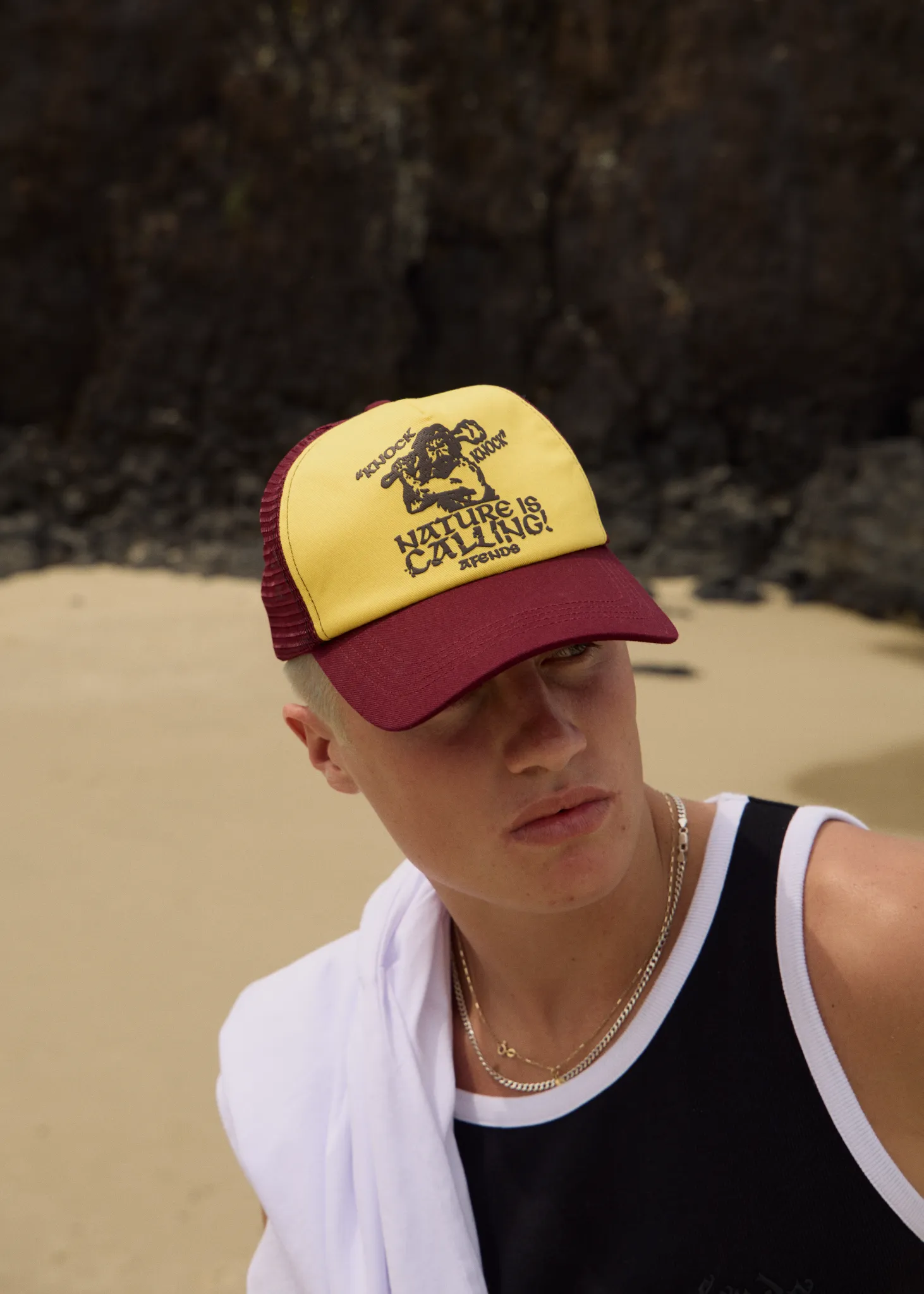 AFENDS Mens Knock Knock - Trucker Cap - Lemon sold by Afends product image thumbnail 5