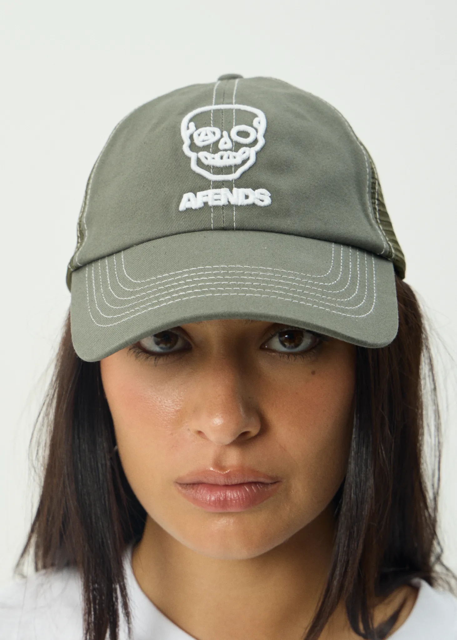 AFENDS Mens Skeletor - Six Panel Mesh Cap - Sycamore sold by Afends product image thumbnail 5