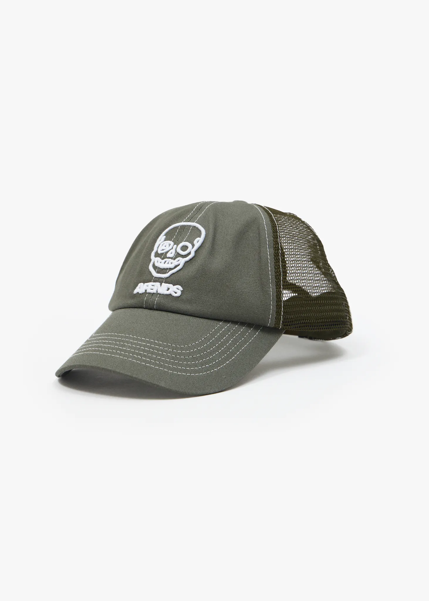 AFENDS Mens Skeletor - Six Panel Mesh Cap - Sycamore sold by Afends