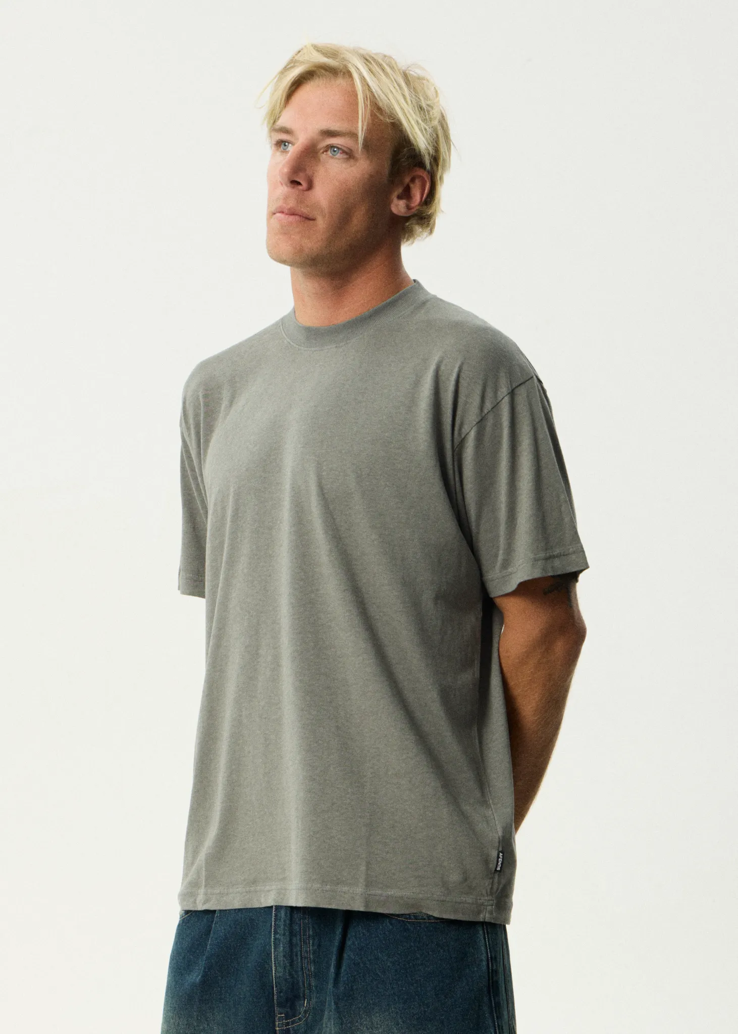 AFENDS Mens Foundation - Boxy Tee - Washed Sycamore sold by Afends product image thumbnail 3