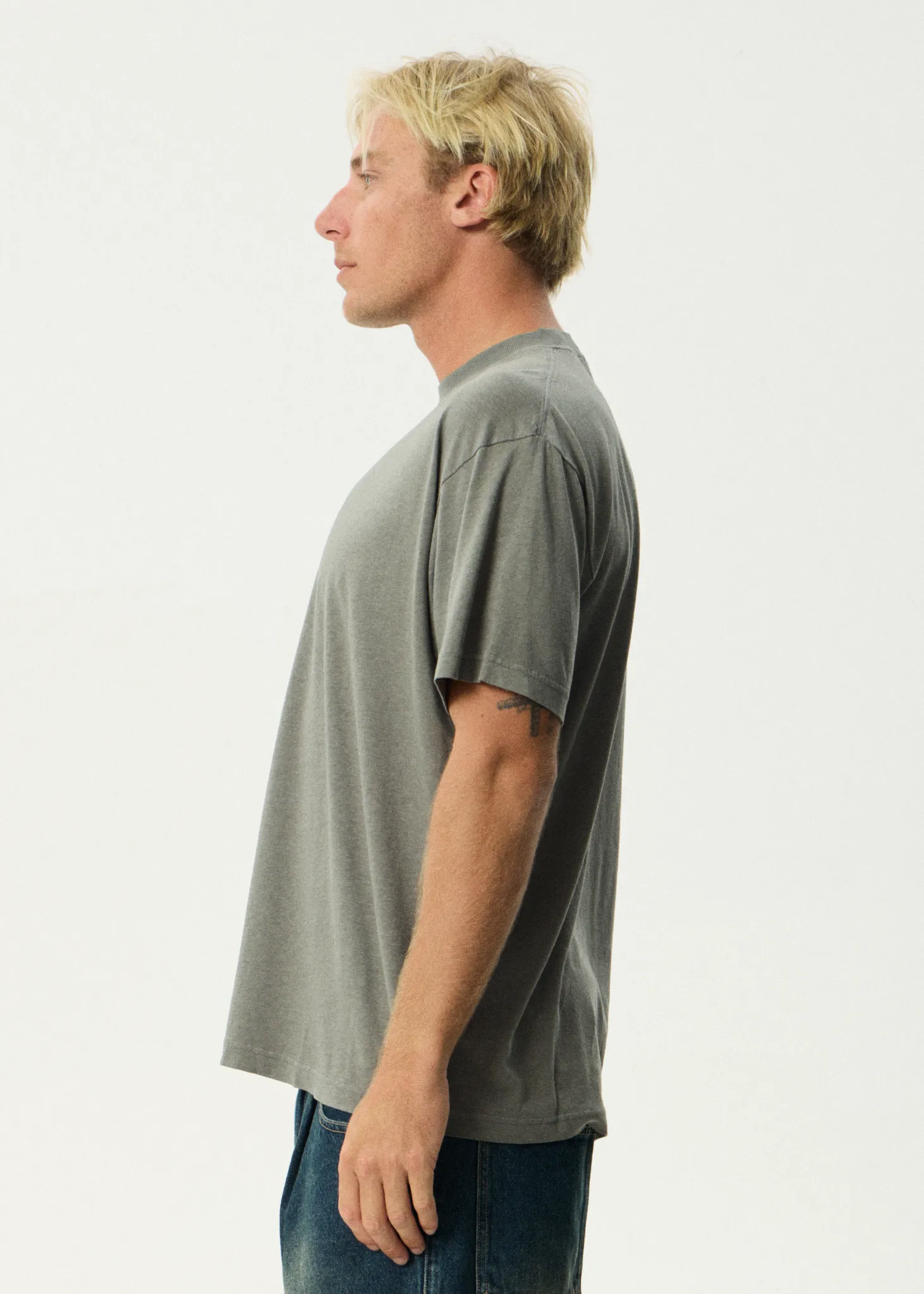 AFENDS Mens Foundation - Boxy Tee - Washed Sycamore sold by Afends product image thumbnail 4