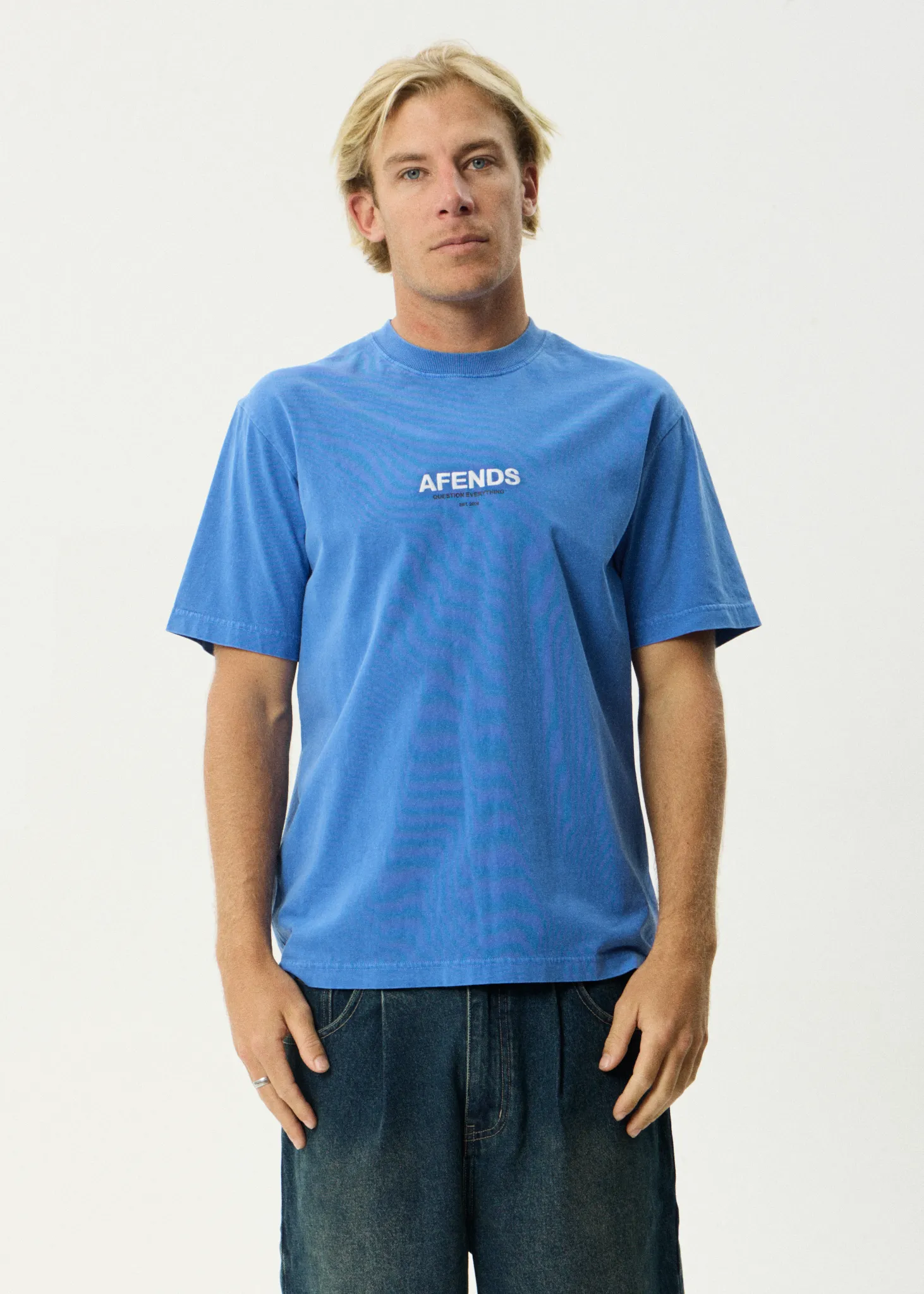 AFENDS Mens Vinyl - Retro Tee - Washed Marina sold by Afends product image thumbnail 2