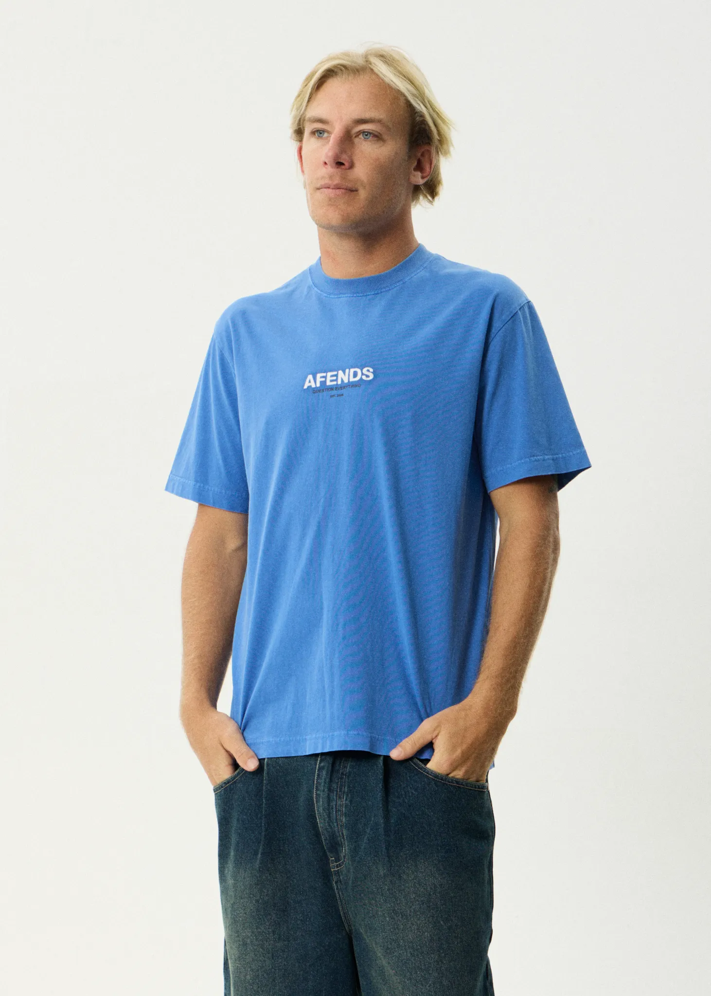 AFENDS Mens Vinyl - Retro Tee - Washed Marina sold by Afends product image thumbnail 3