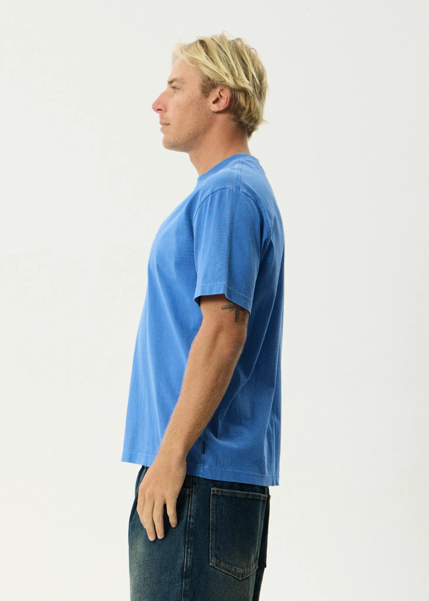 AFENDS Mens Vinyl - Retro Tee - Washed Marina sold by Afends product image thumbnail 4