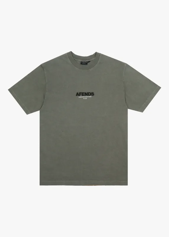 AFENDS Mens Vinyl - Retro Tee - Washed Sycamore sold by Afends