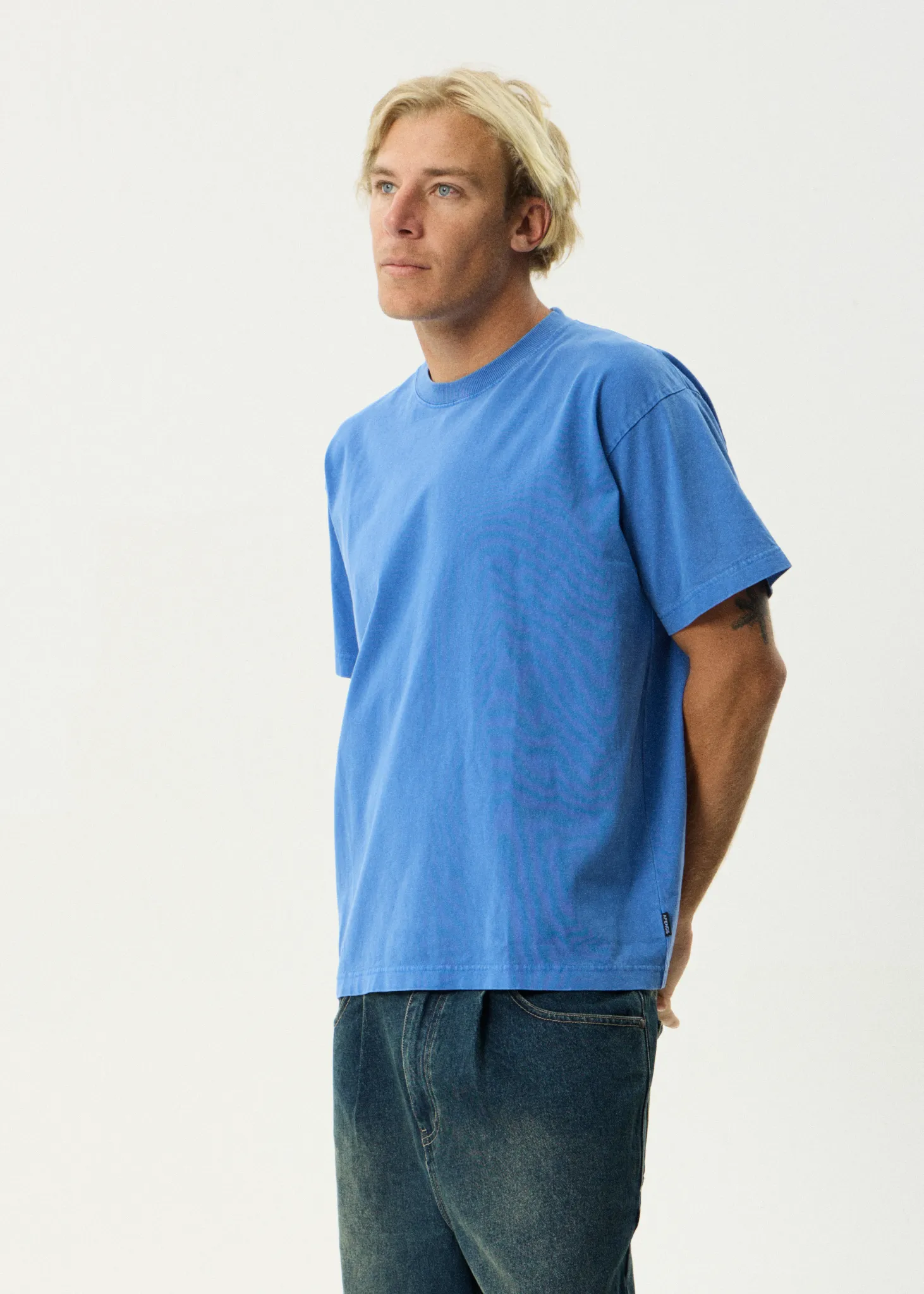 AFENDS Mens Genesis - Heavyweight Boxy Tee - Washed Marina sold by Afends product image thumbnail 5