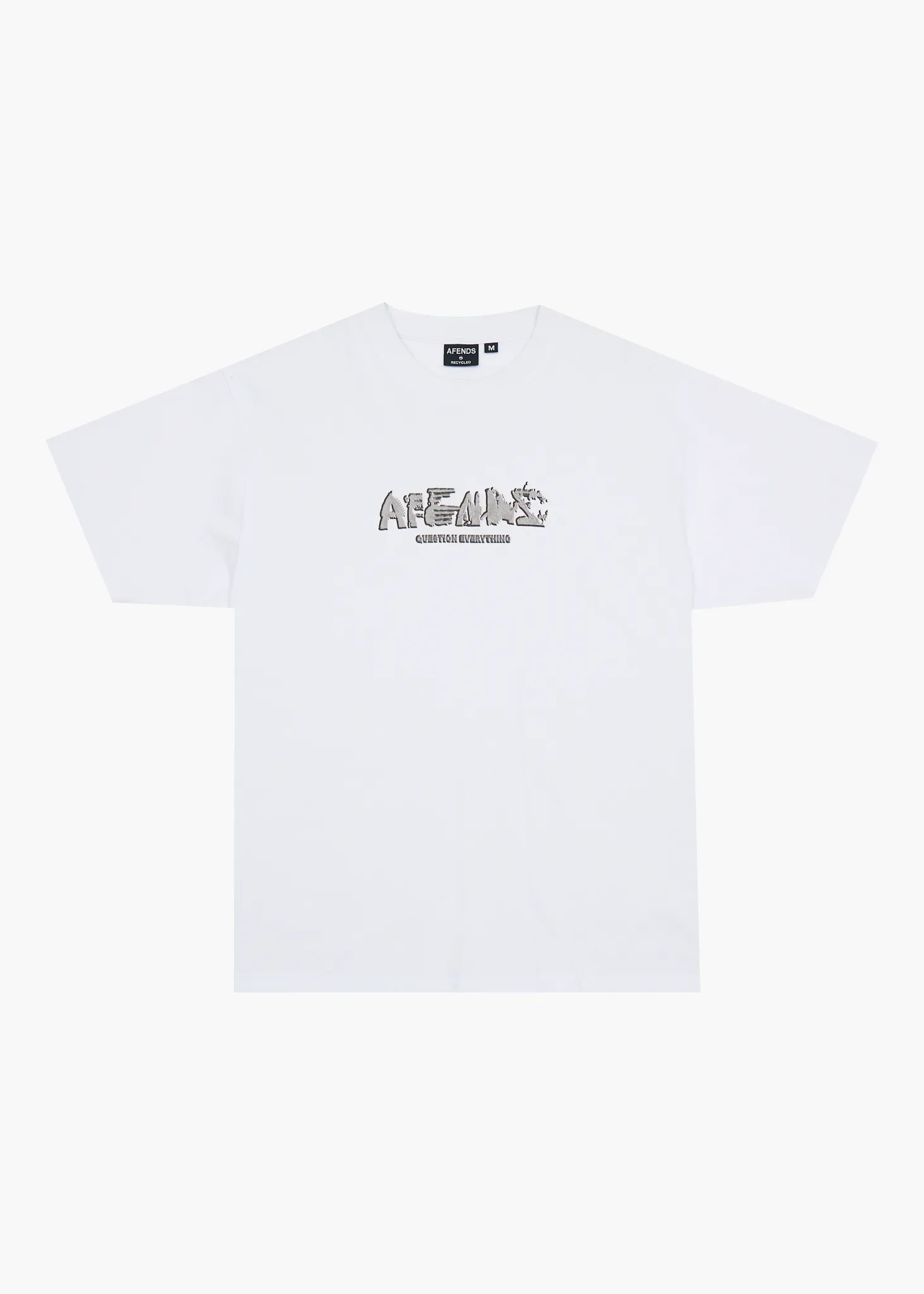 AFENDS Mens Lqd Metal - Heavyweight Boxy Tee - White sold by Afends