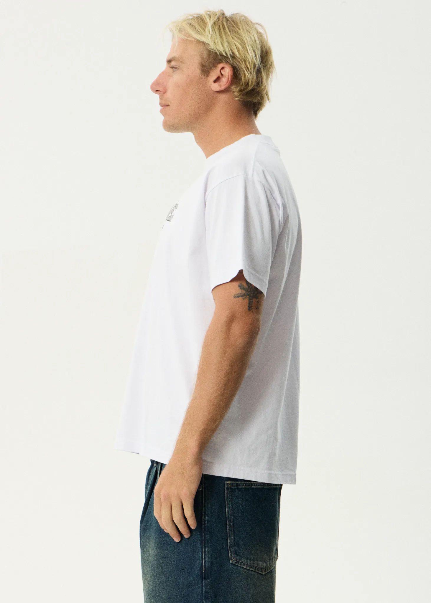 AFENDS Mens Lqd Metal - Heavyweight Boxy Tee - White sold by Afends product image thumbnail 4