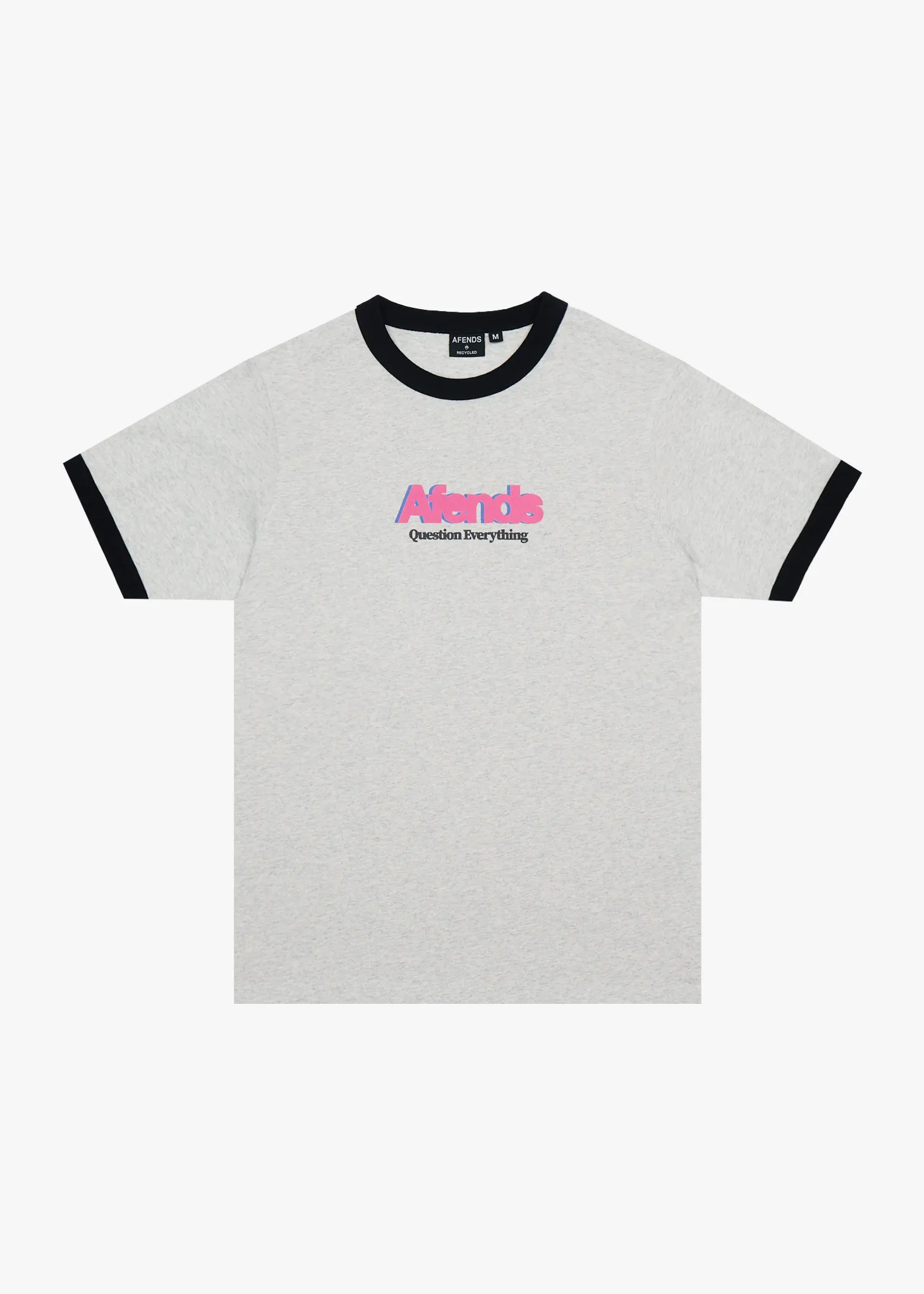 AFENDS Mens Perception - Heavyweight Oversized Ringer Tee - Grey Marle sold by Afends