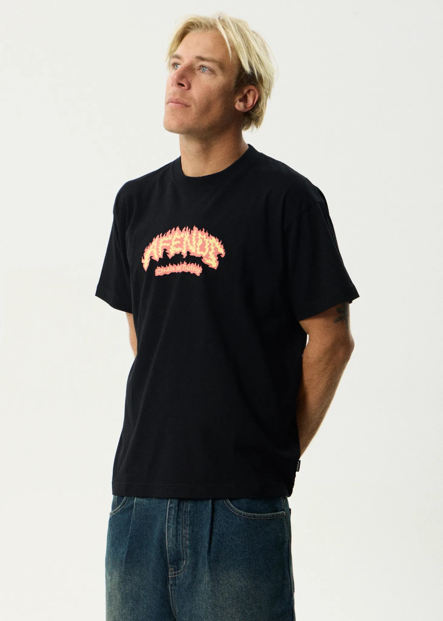 AFENDS Mens Flame On - Boxy Tee - Black sold by Afends product image thumbnail 4