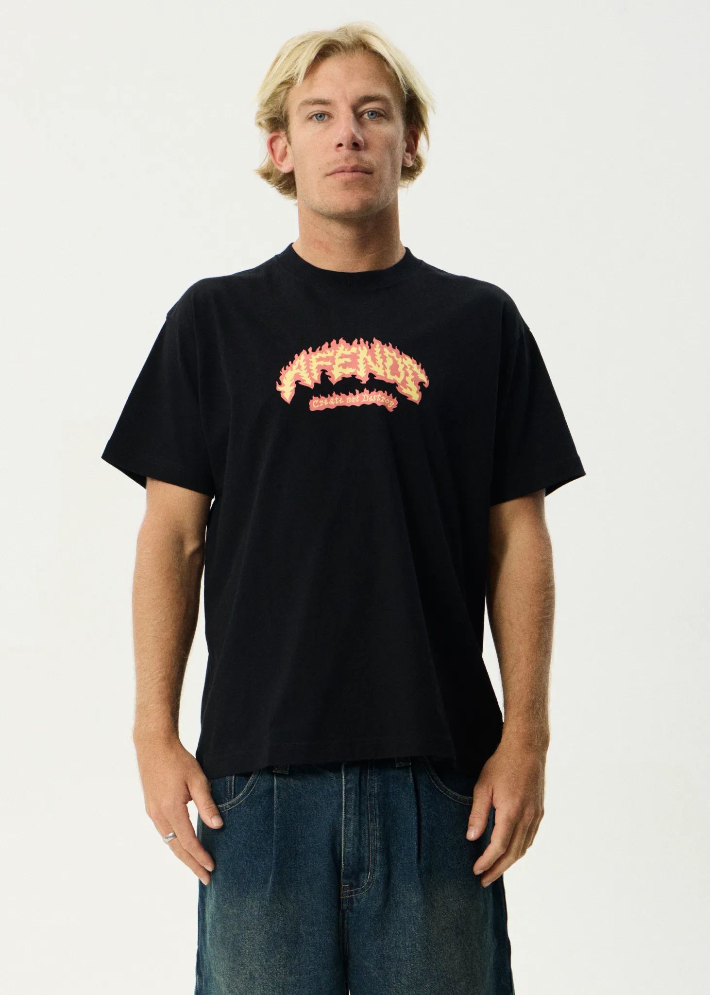AFENDS Mens Flame On - Boxy Tee - Black sold by Afends product image thumbnail 3