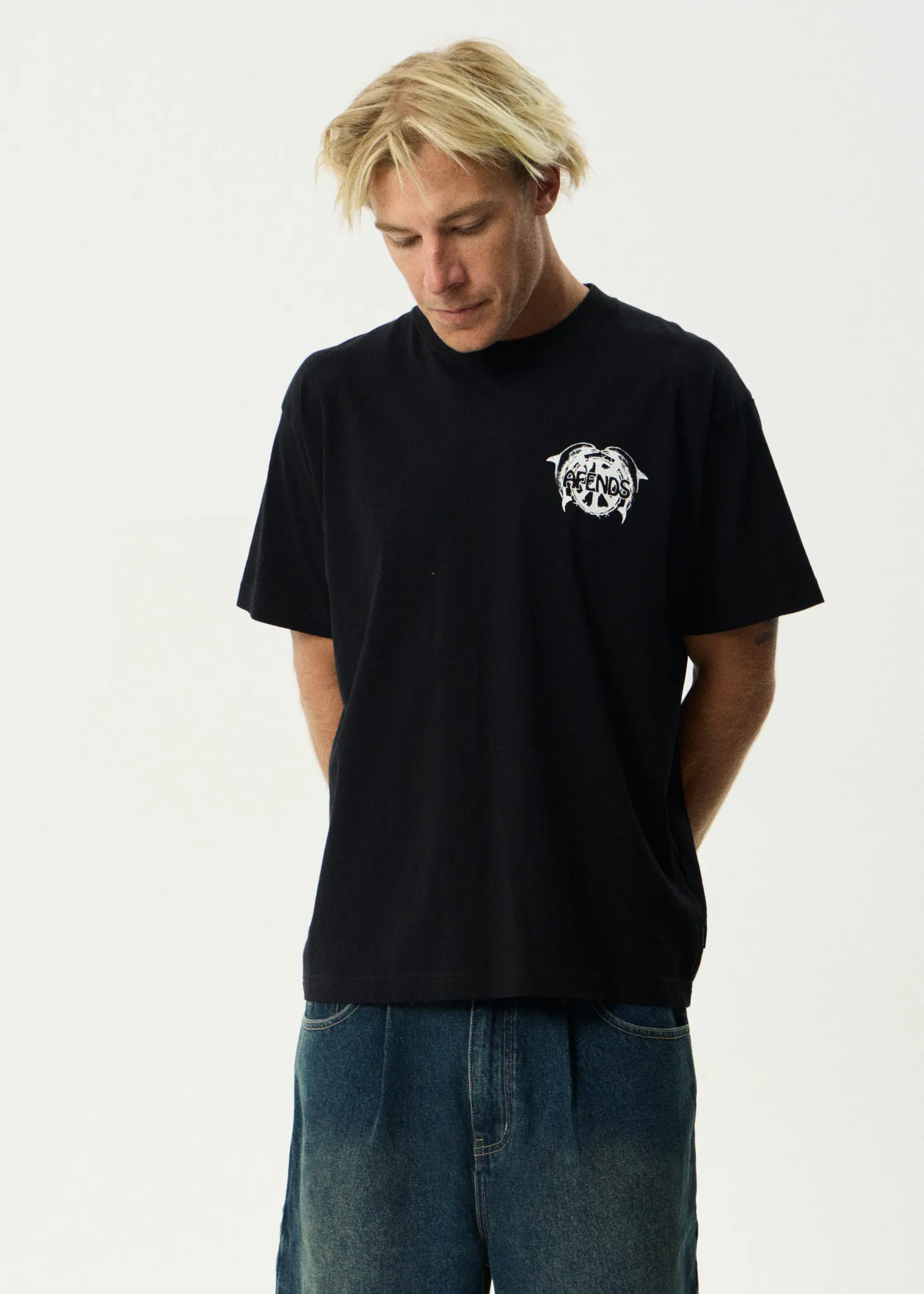 AFENDS Mens Dolfends - Boxy Tee - Black sold by Afends product image thumbnail 3