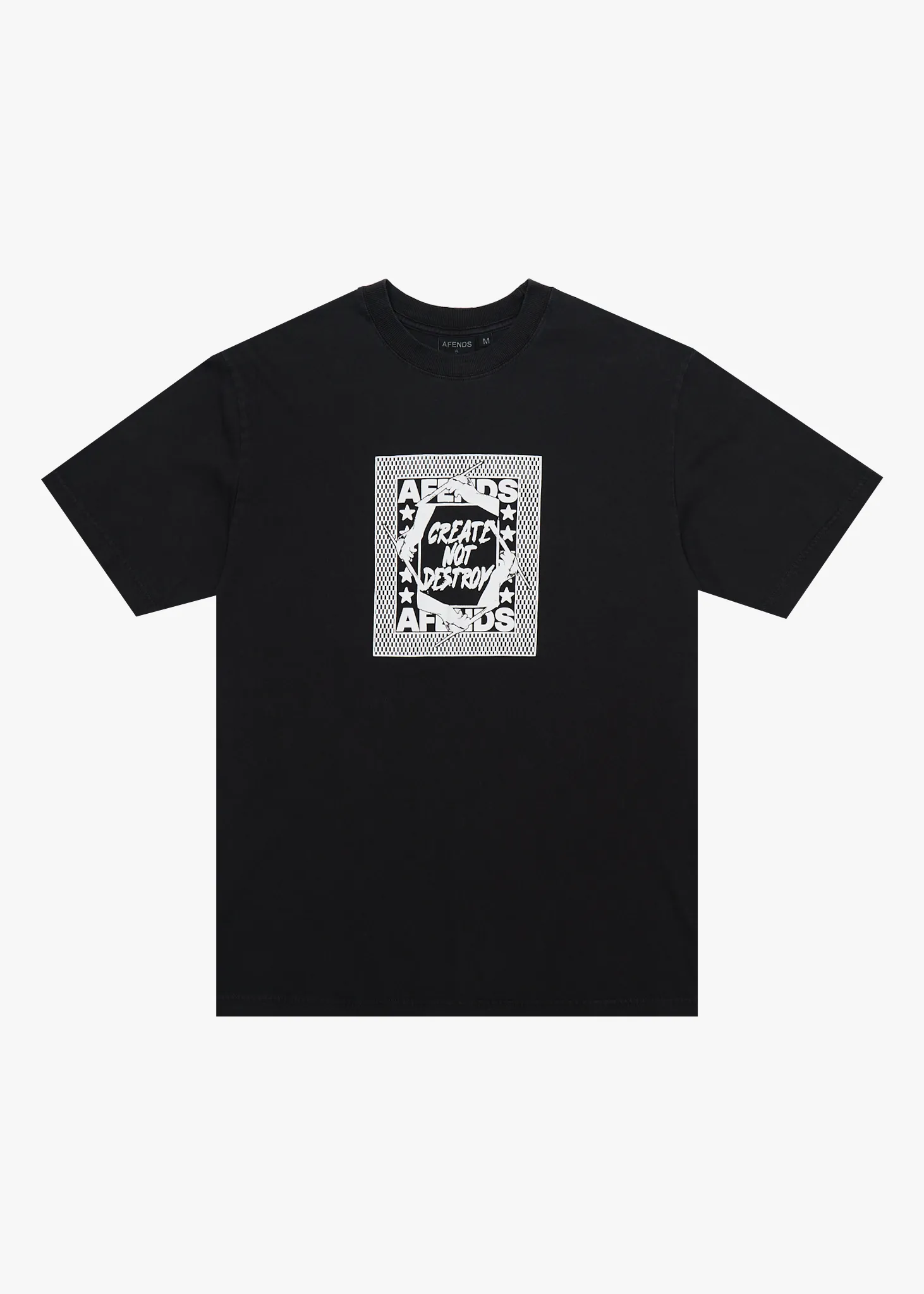 AFENDS Mens Painter - Retro Tee - Stone Black sold by Afends
