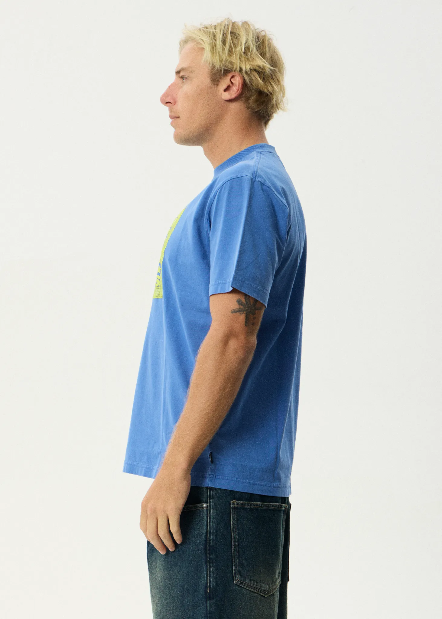 AFENDS Mens Painter - Retro Tee - Washed Marina sold by Afends product image thumbnail 4