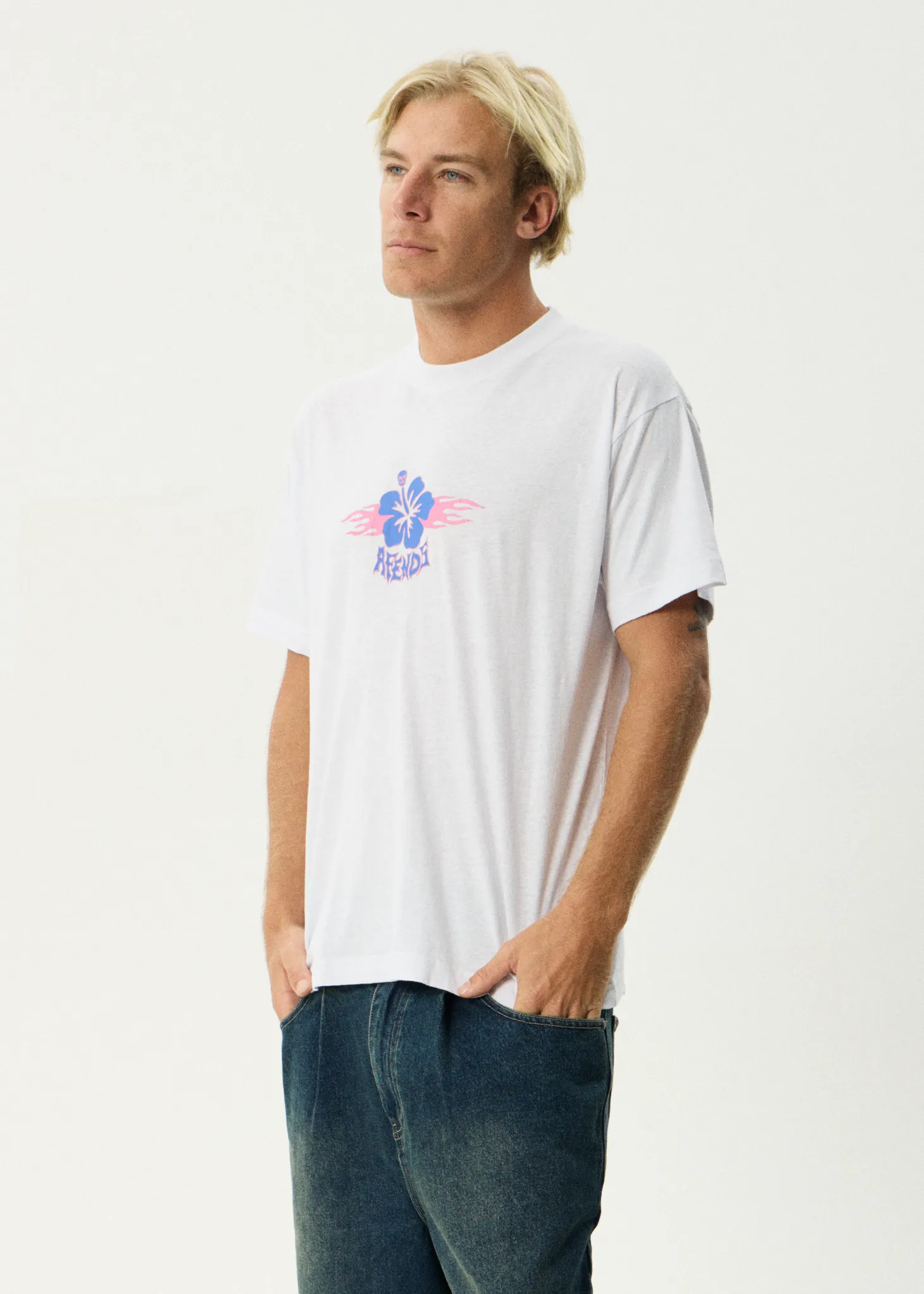 AFENDS Mens Wiped Out - Boxy Tee - White sold by Afends product image thumbnail 4