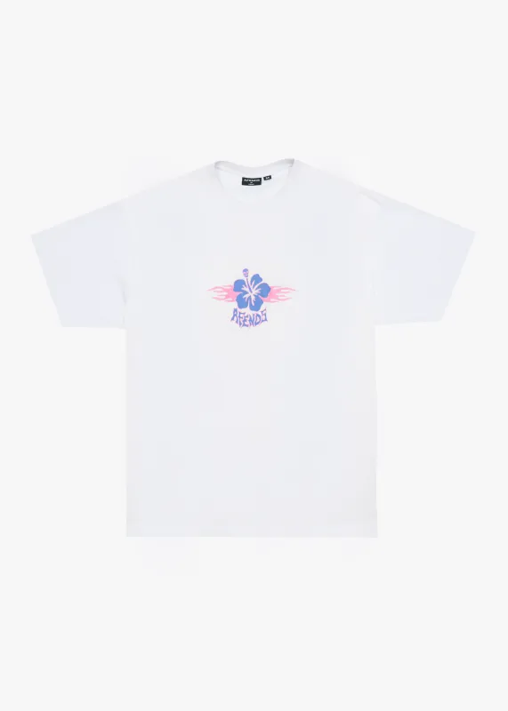 AFENDS Mens Wiped Out - Boxy Tee - White sold by Afends