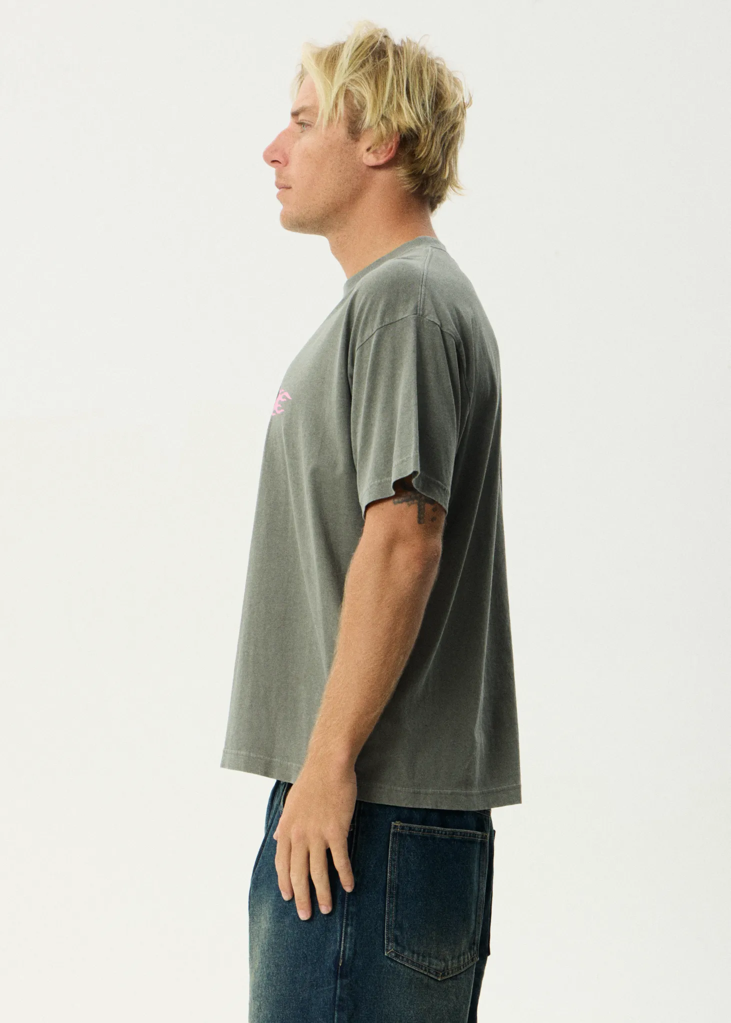 AFENDS Mens Wiped Out - Boxy Tee - Washed Sycamore sold by Afends product image thumbnail 4