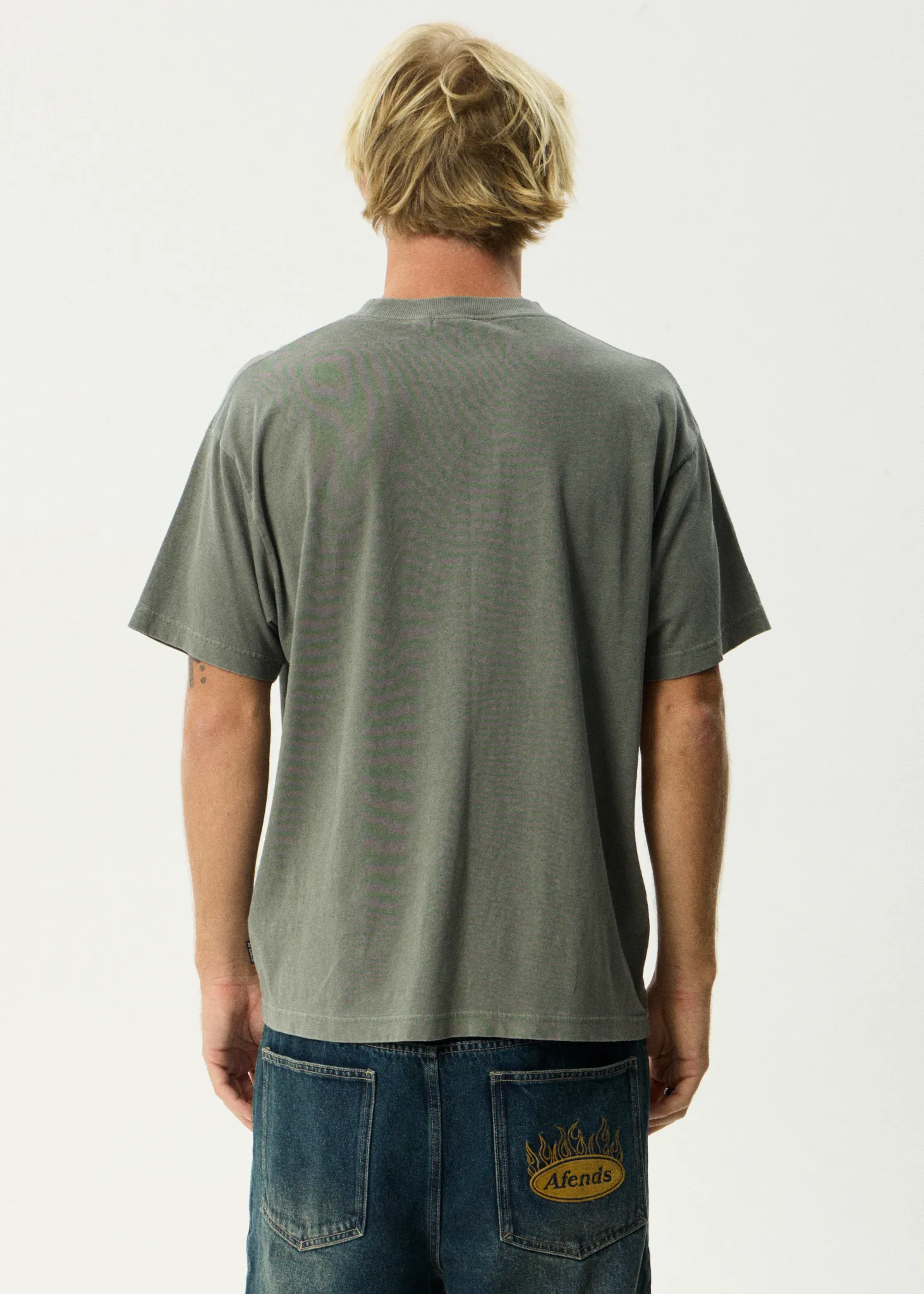 AFENDS Mens Wiped Out - Boxy Tee - Washed Sycamore sold by Afends product image thumbnail 5