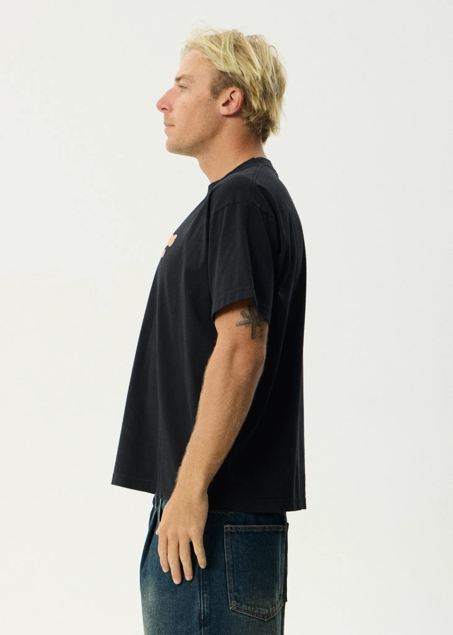 AFENDS Mens Simple Times - Boxy Tee - Stone Black sold by Afends product image thumbnail 4