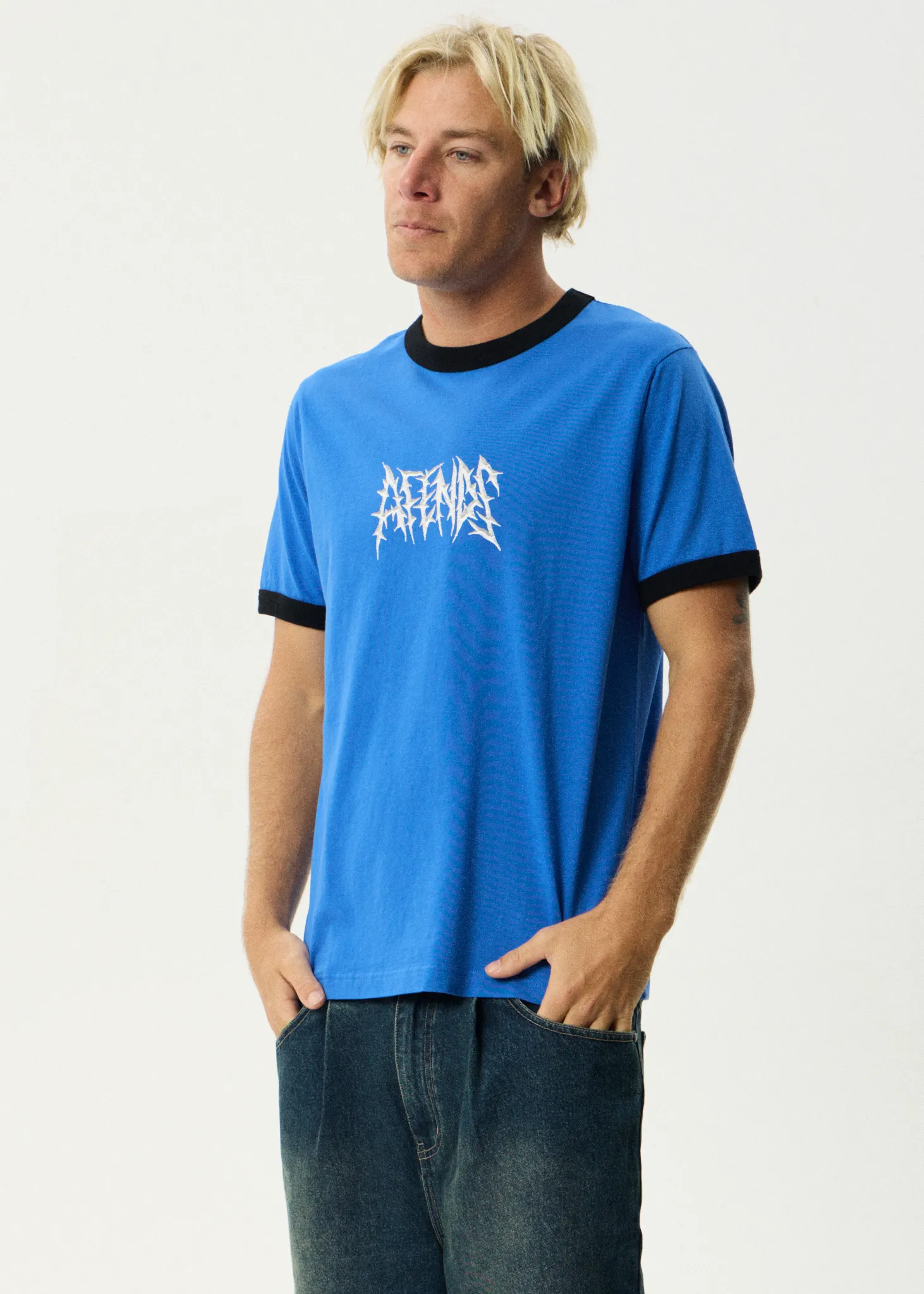 AFENDS Mens Rising - Ringer Tee - Marina sold by Afends product image thumbnail 3