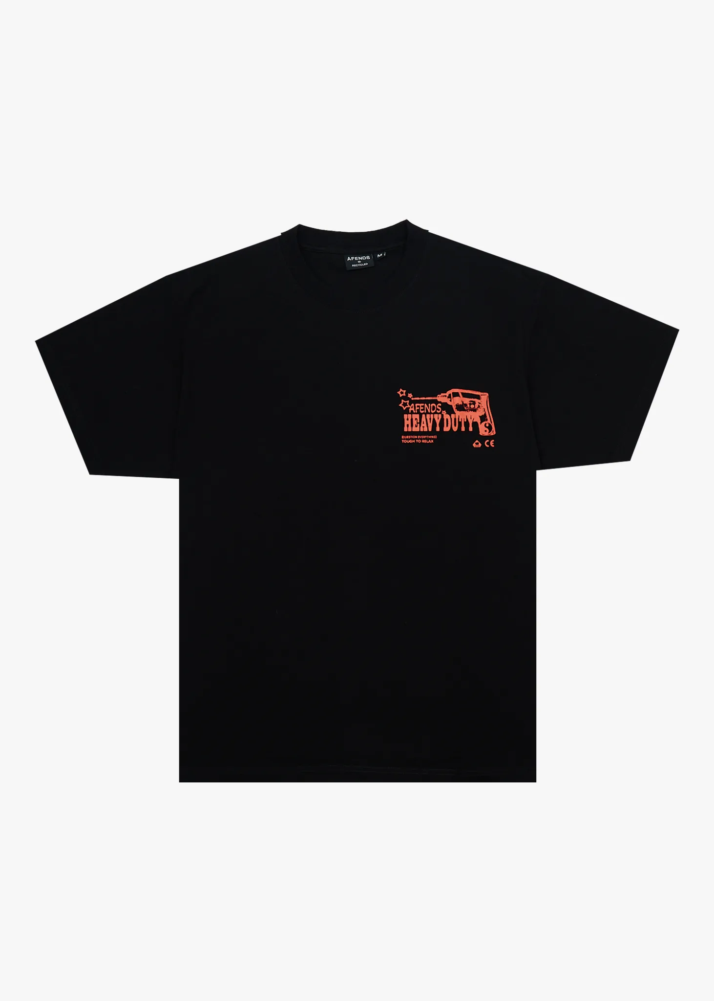 AFENDS Mens Heavy Duty - Heavyweight Boxy Tee - Black sold by Afends