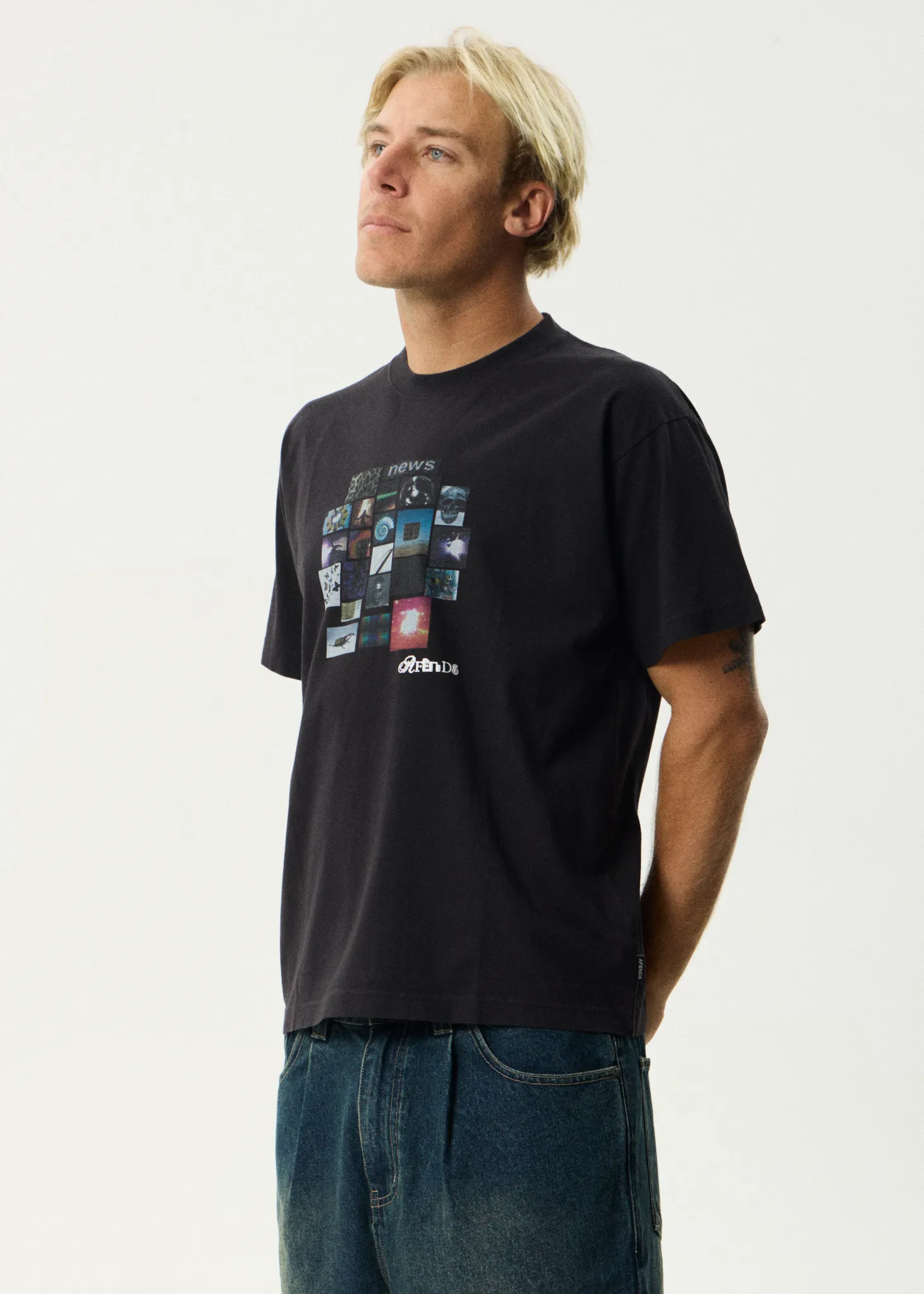 AFENDS Mens Framed - Boxy Tee - Stone Black sold by Afends product image thumbnail 4